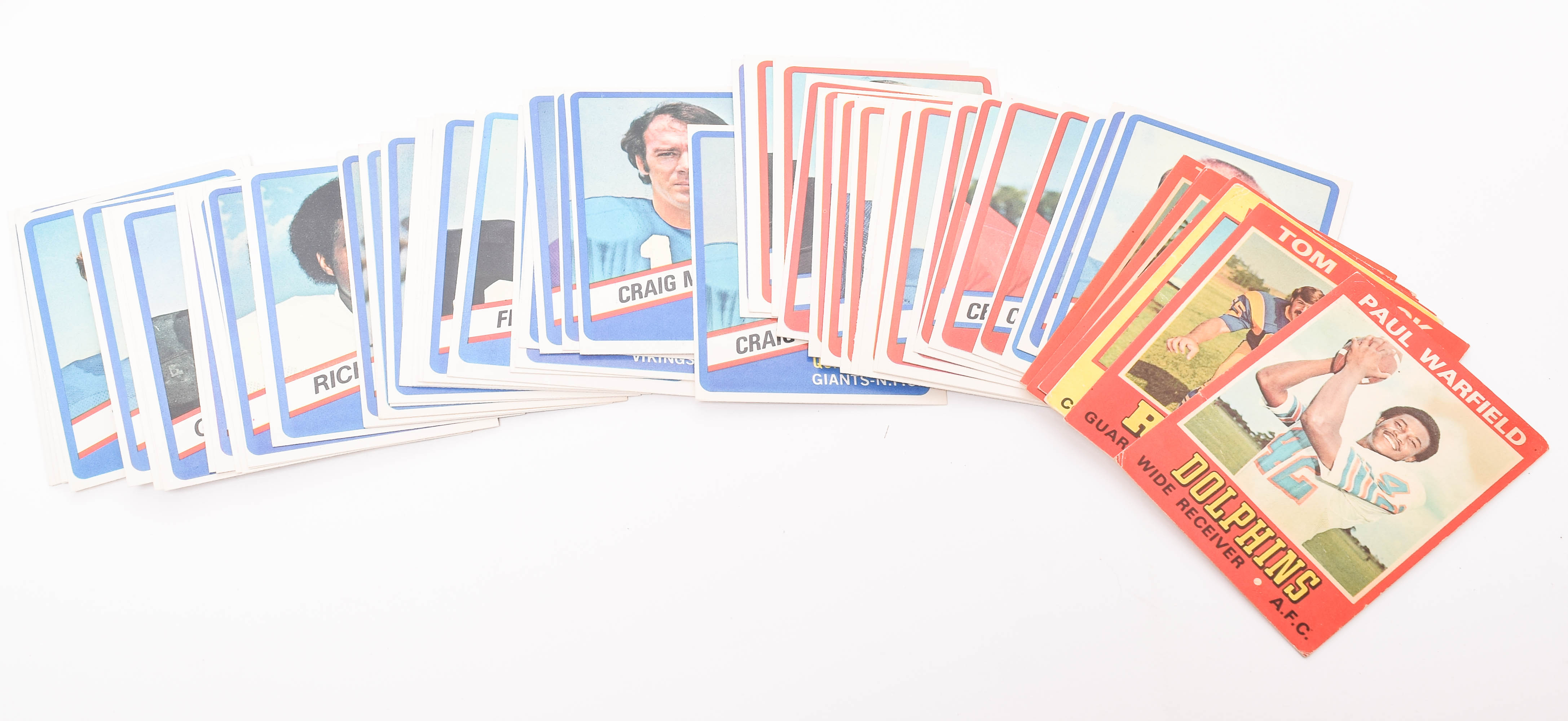 Collection of 1970s Topps Football Trading Cards