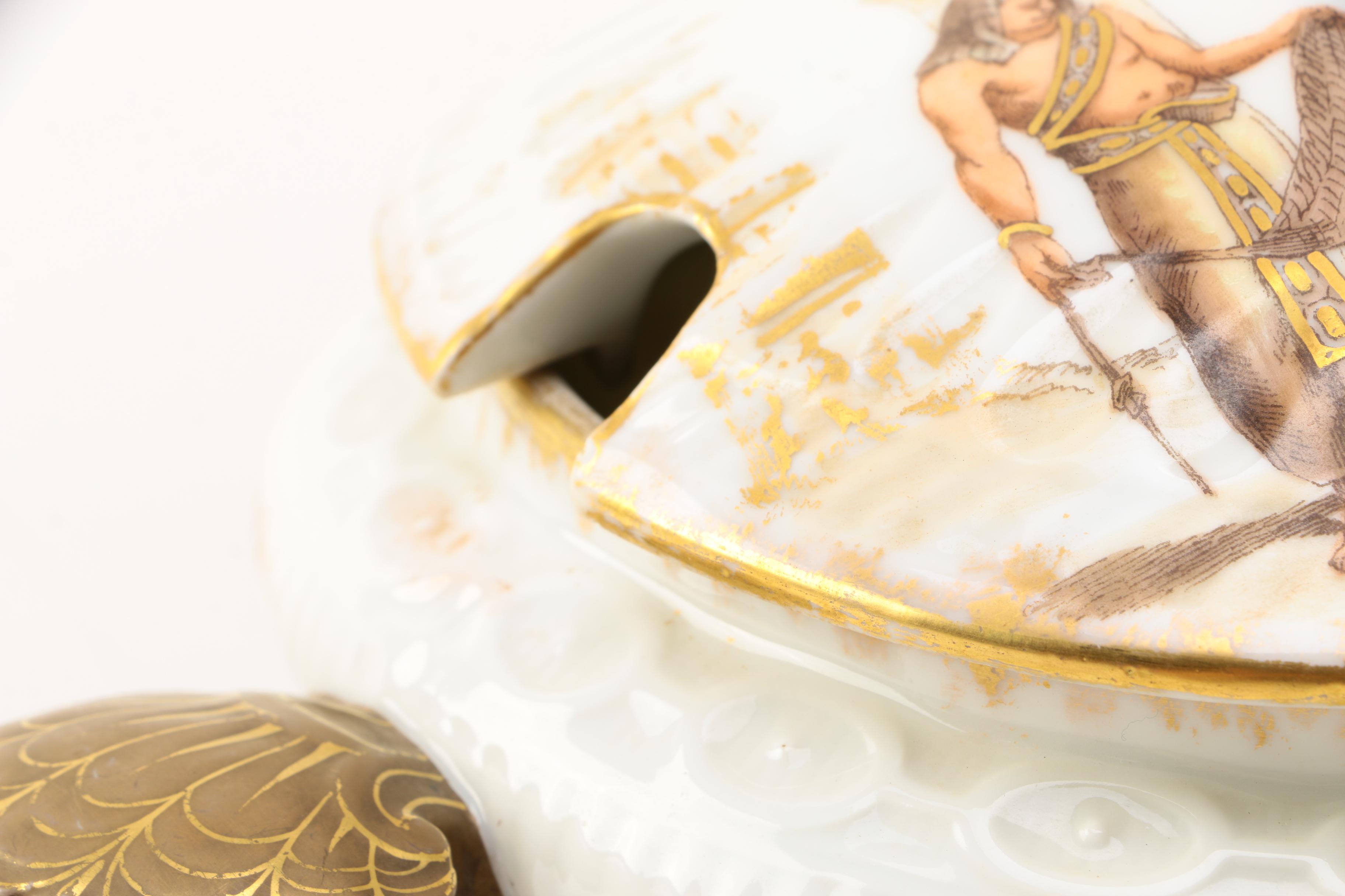 Antique C.H. Field Haviland Limoges Egyptian Revival Porcelain Tureen