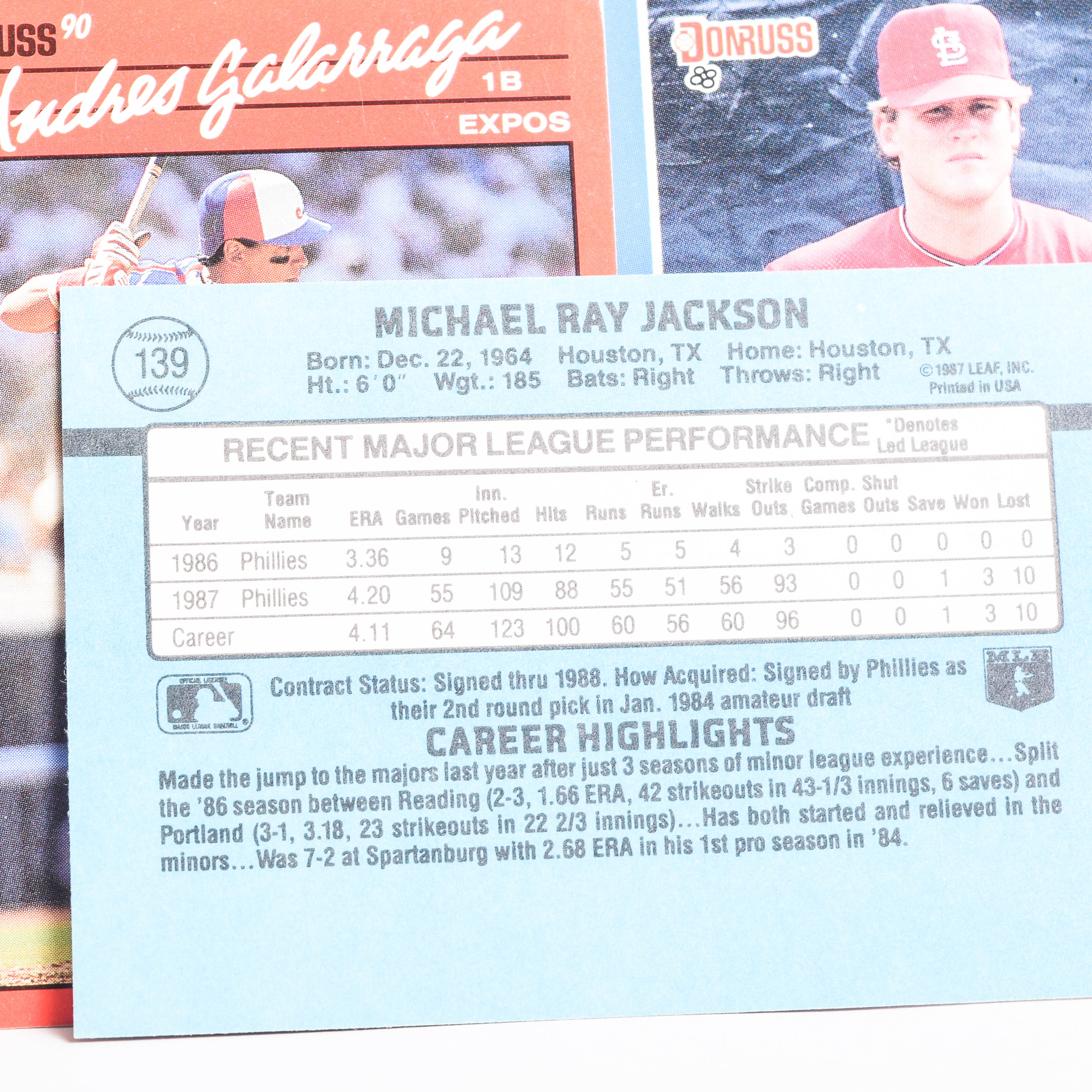 1987 & 1989 Donruss Baseball Cards