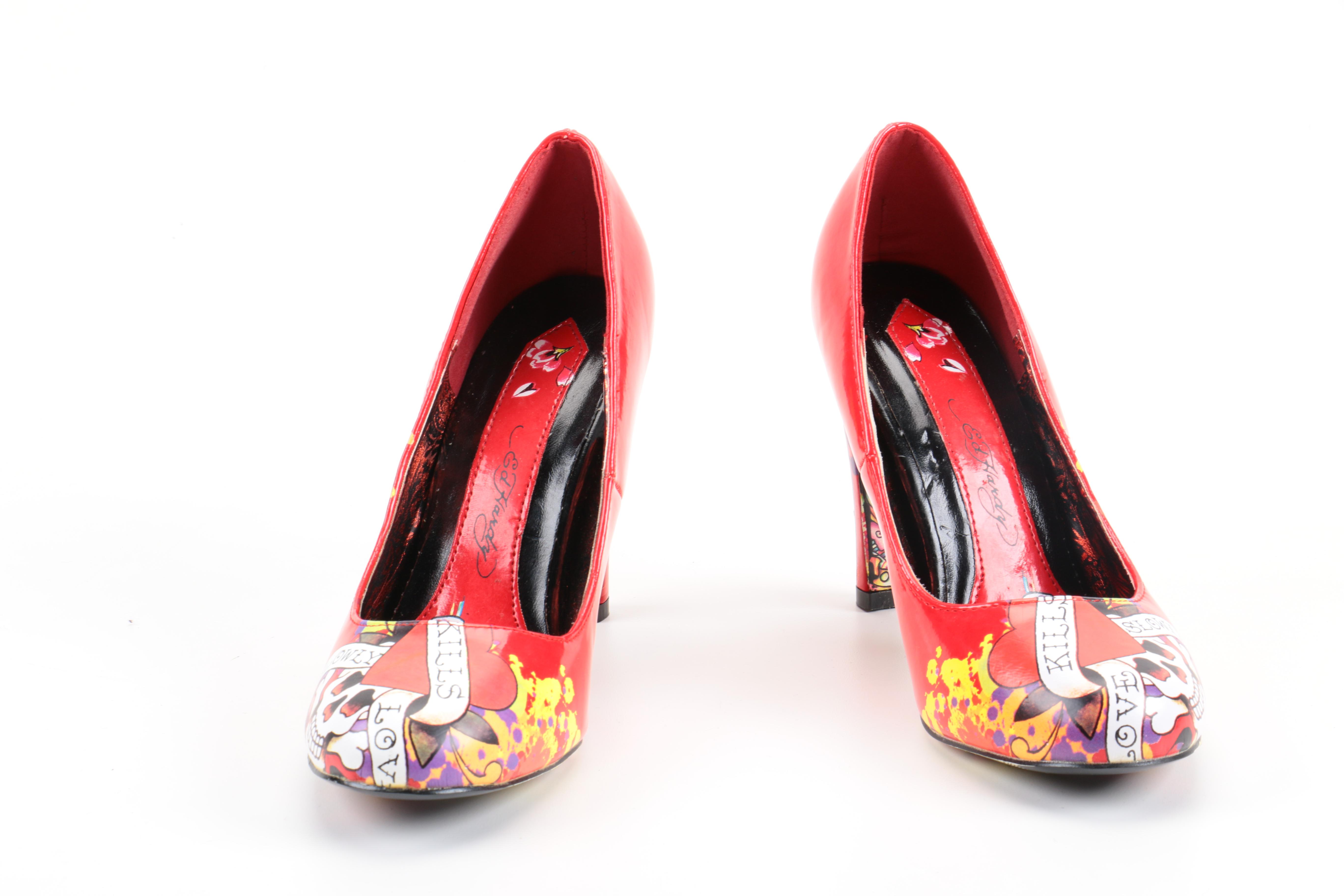 Patterned and Brocade Heels Including Ed Hardy