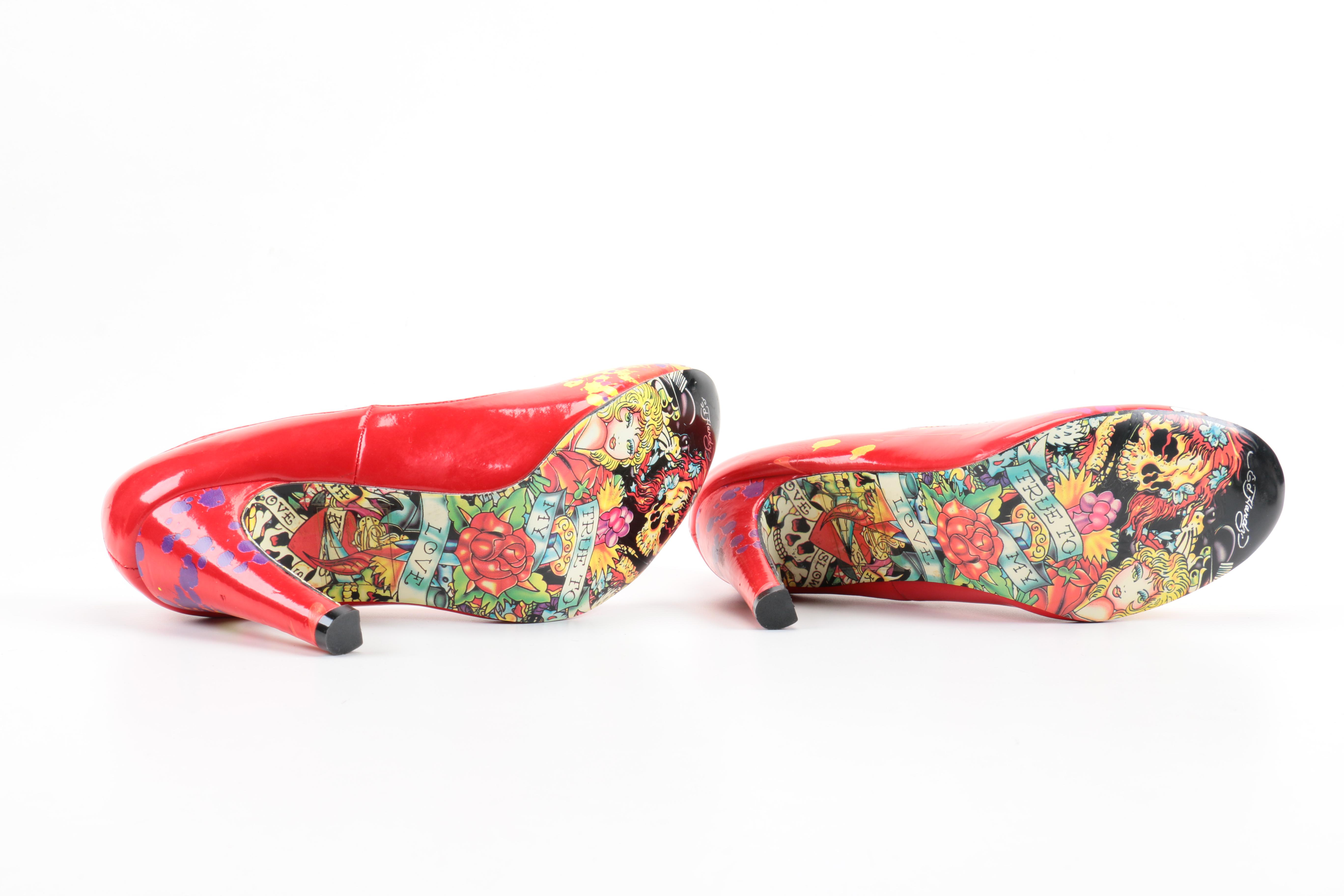 Patterned and Brocade Heels Including Ed Hardy