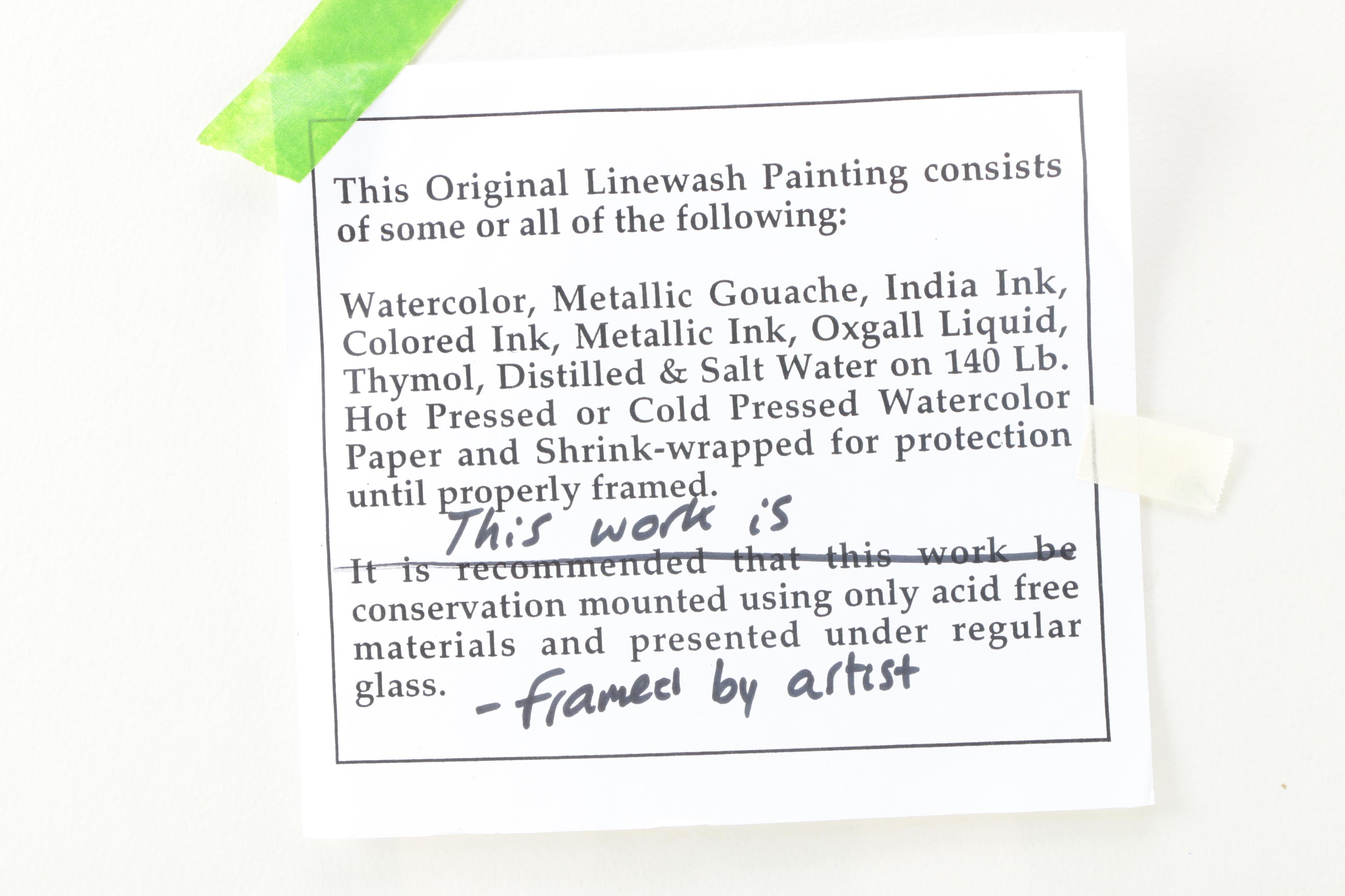 C.L. Cunningham Watercolor and Ink Mixed Media on Paper "Poker Face"