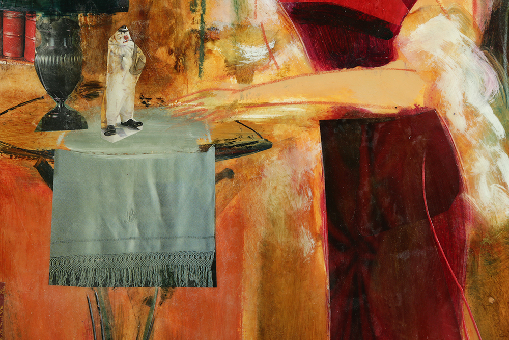 Pair of Loren Grey Signed Encaustic Collages on Paper