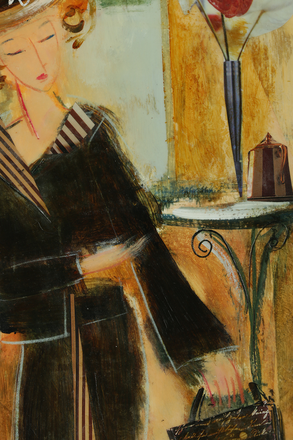 Pair of Loren Grey Signed Encaustic Collages on Paper