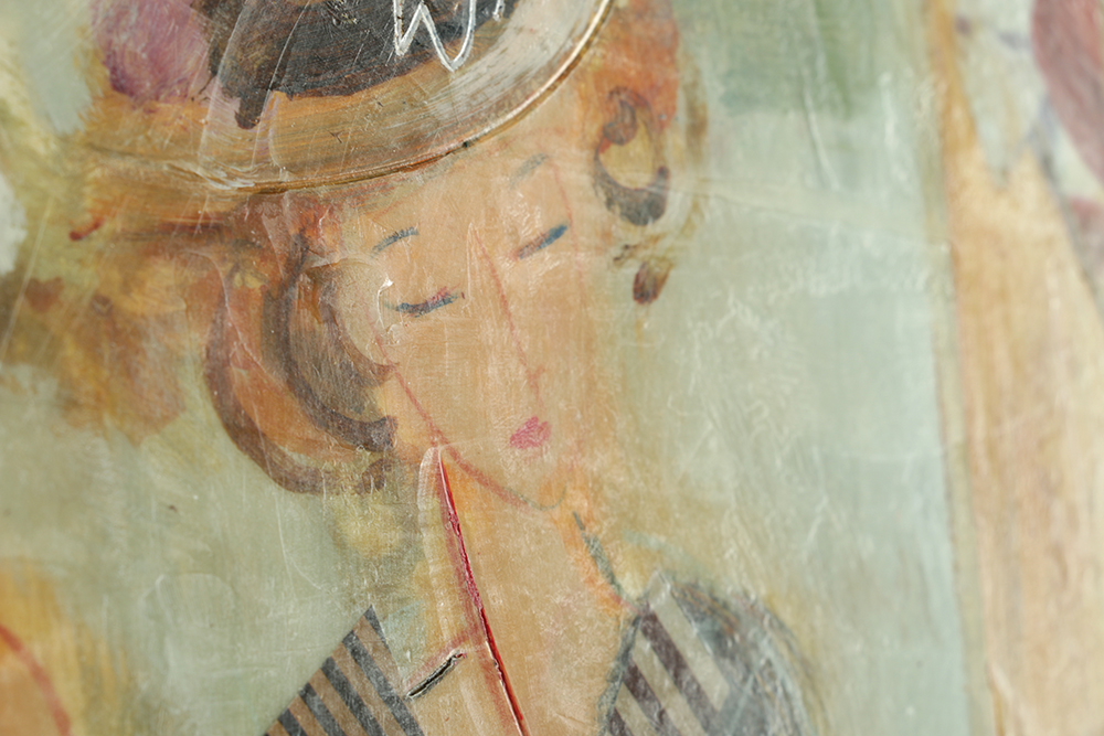 Pair of Loren Grey Signed Encaustic Collages on Paper