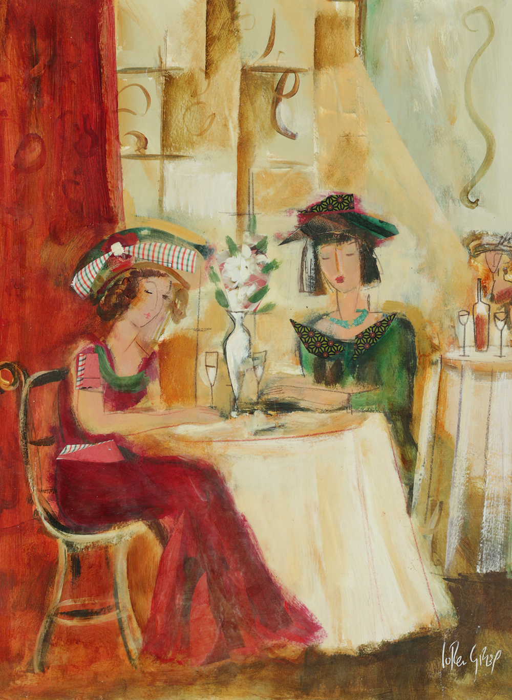 Pair of Loren Grey Signed Encaustic Collages on Paper