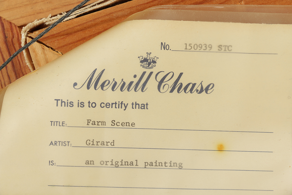 Girard Oil Painting on Canvas "Farm Scene"