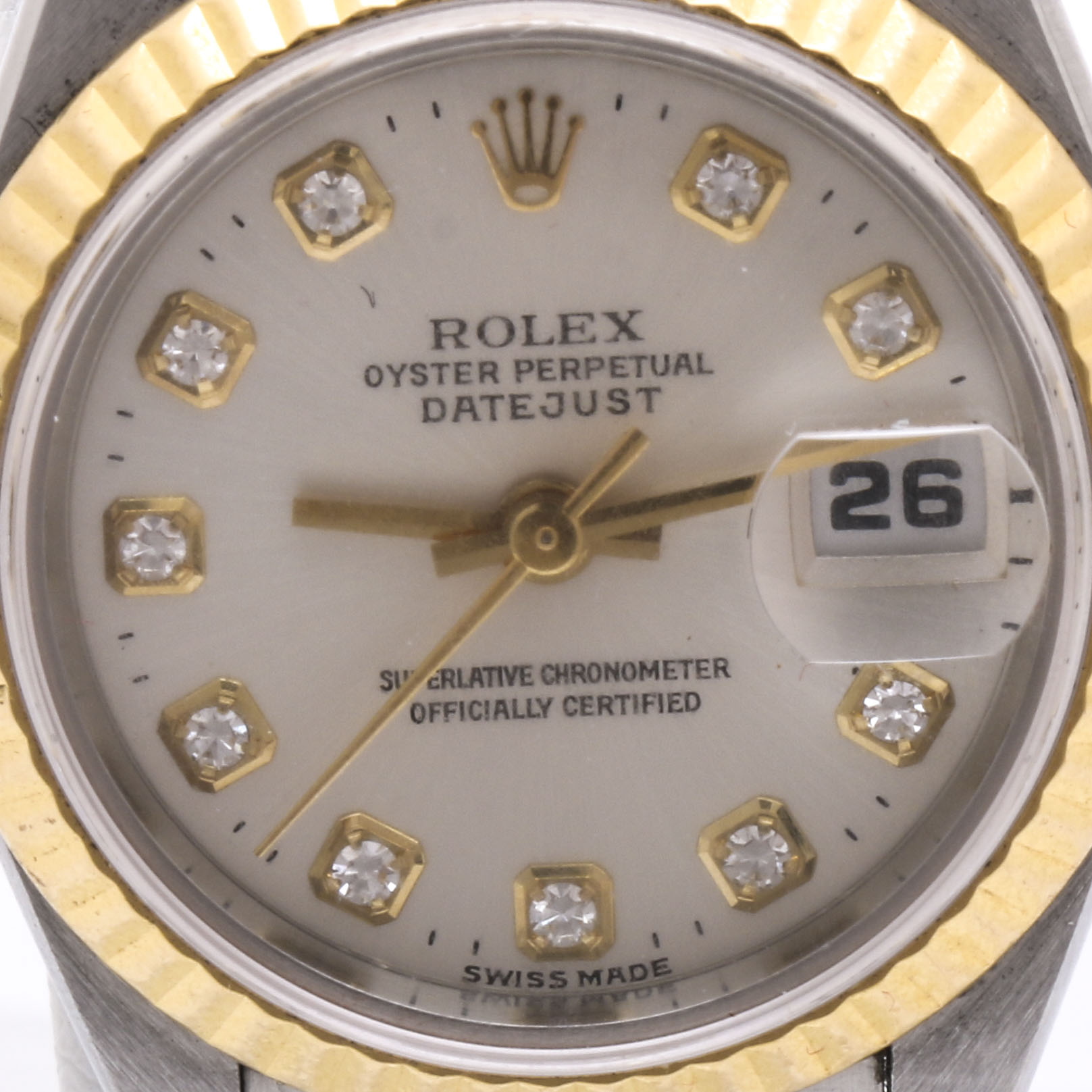 Rolex 18K Yellow Gold and Stainless Steel Perpetual Datejust Diamond Watch