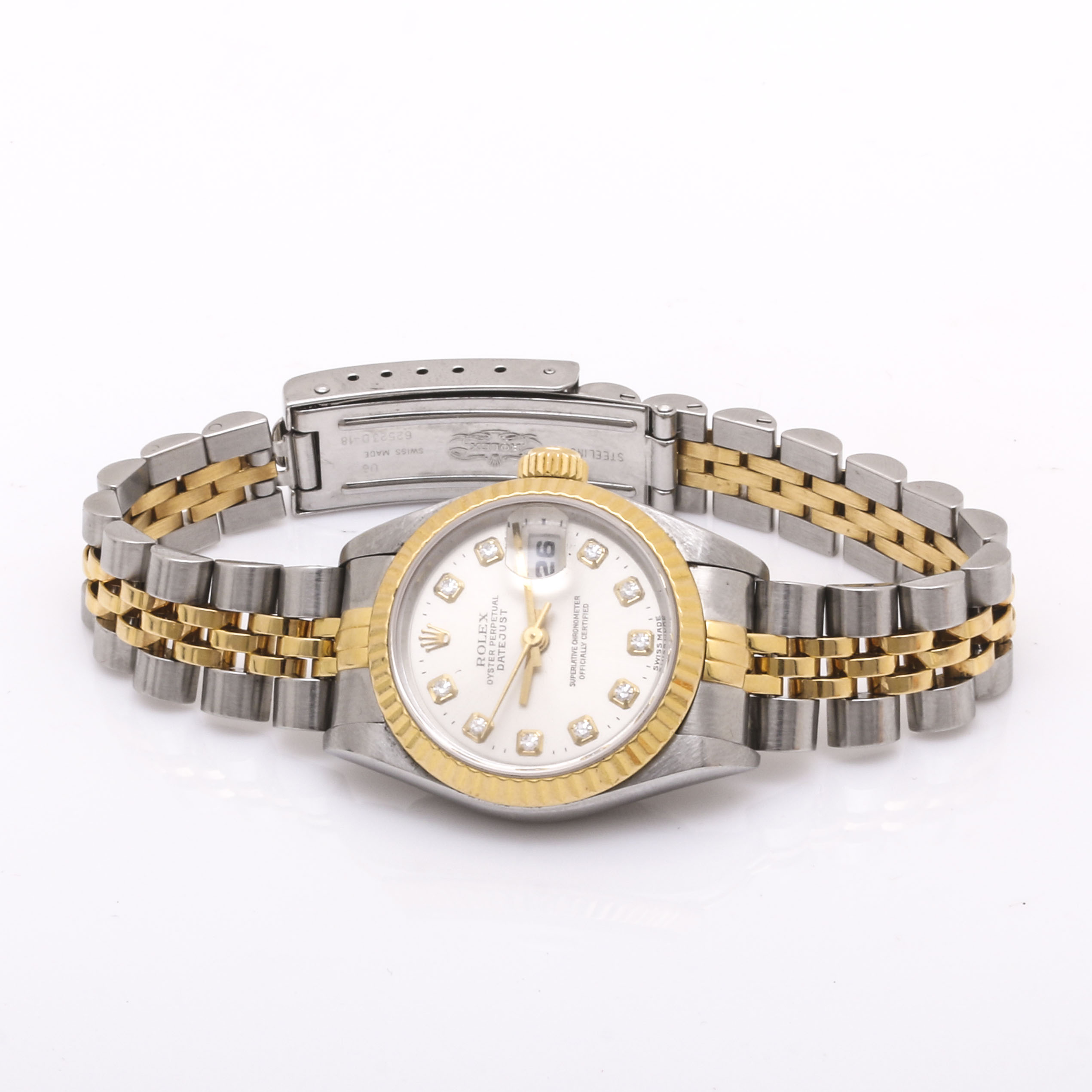 Rolex 18K Yellow Gold and Stainless Steel Perpetual Datejust Diamond Watch