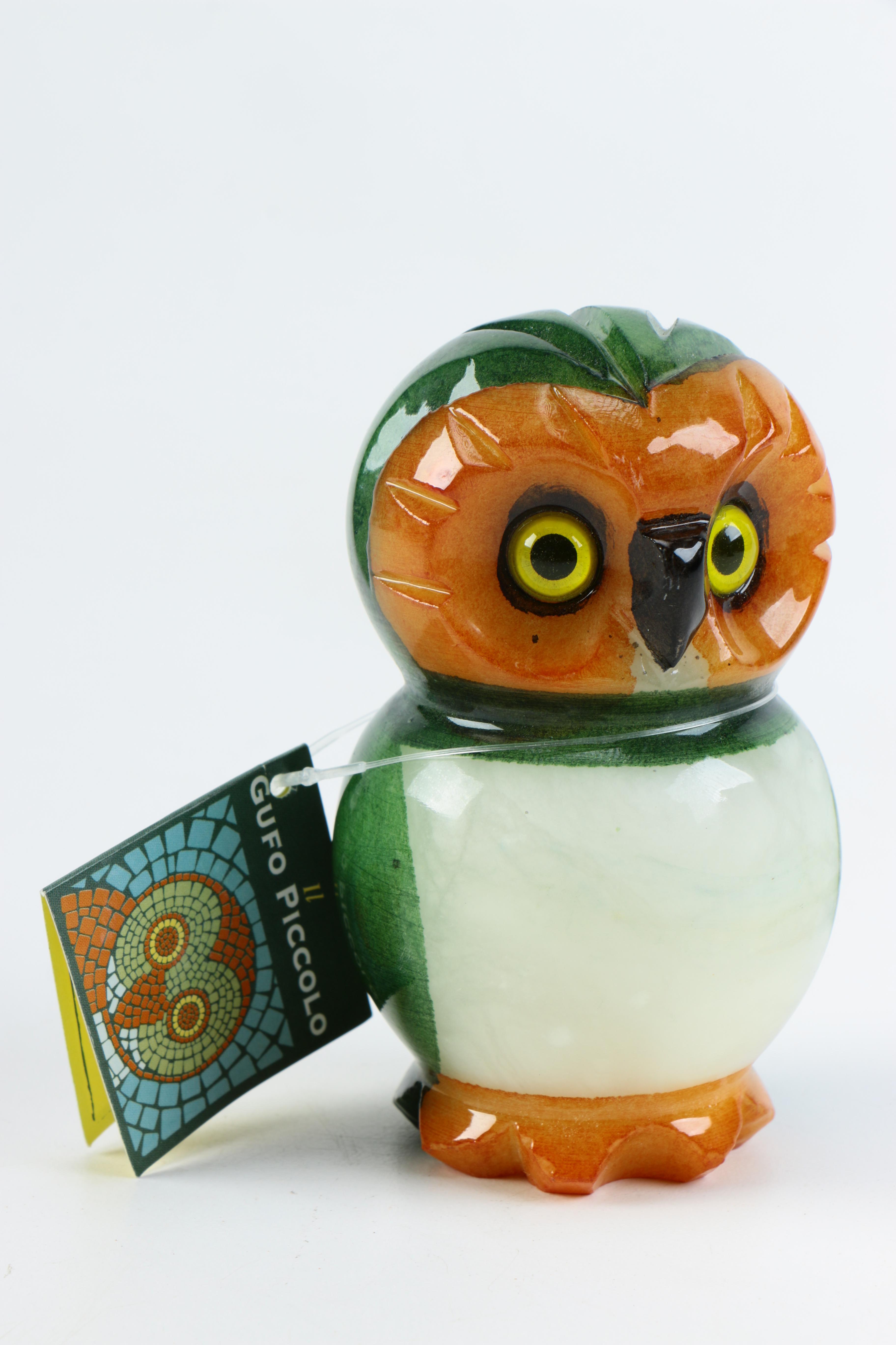 Hand-Painted Alabaster and Clay Figurines of Animals