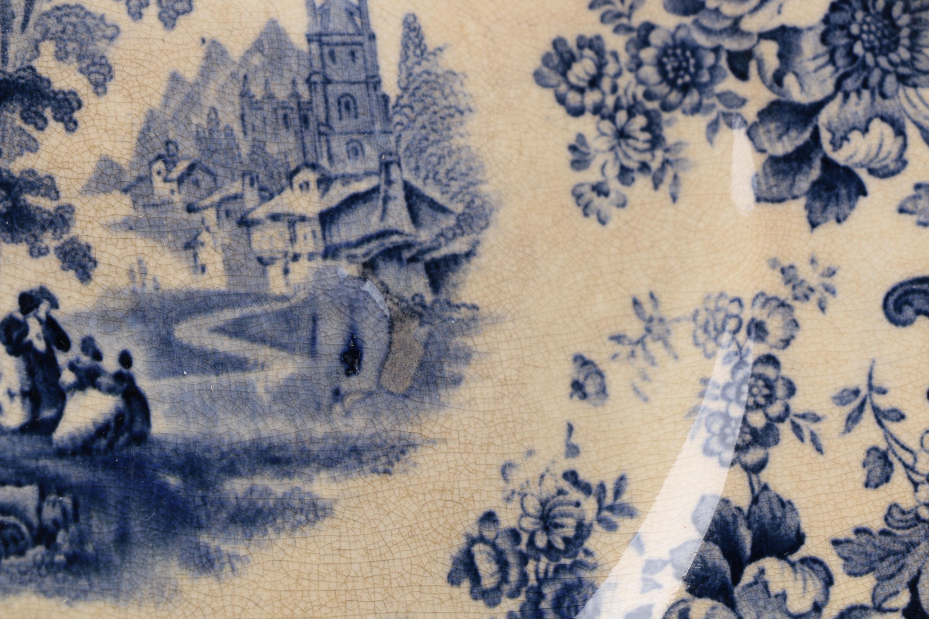 Allerton's "Kenilworth" Blue Transferware Plates