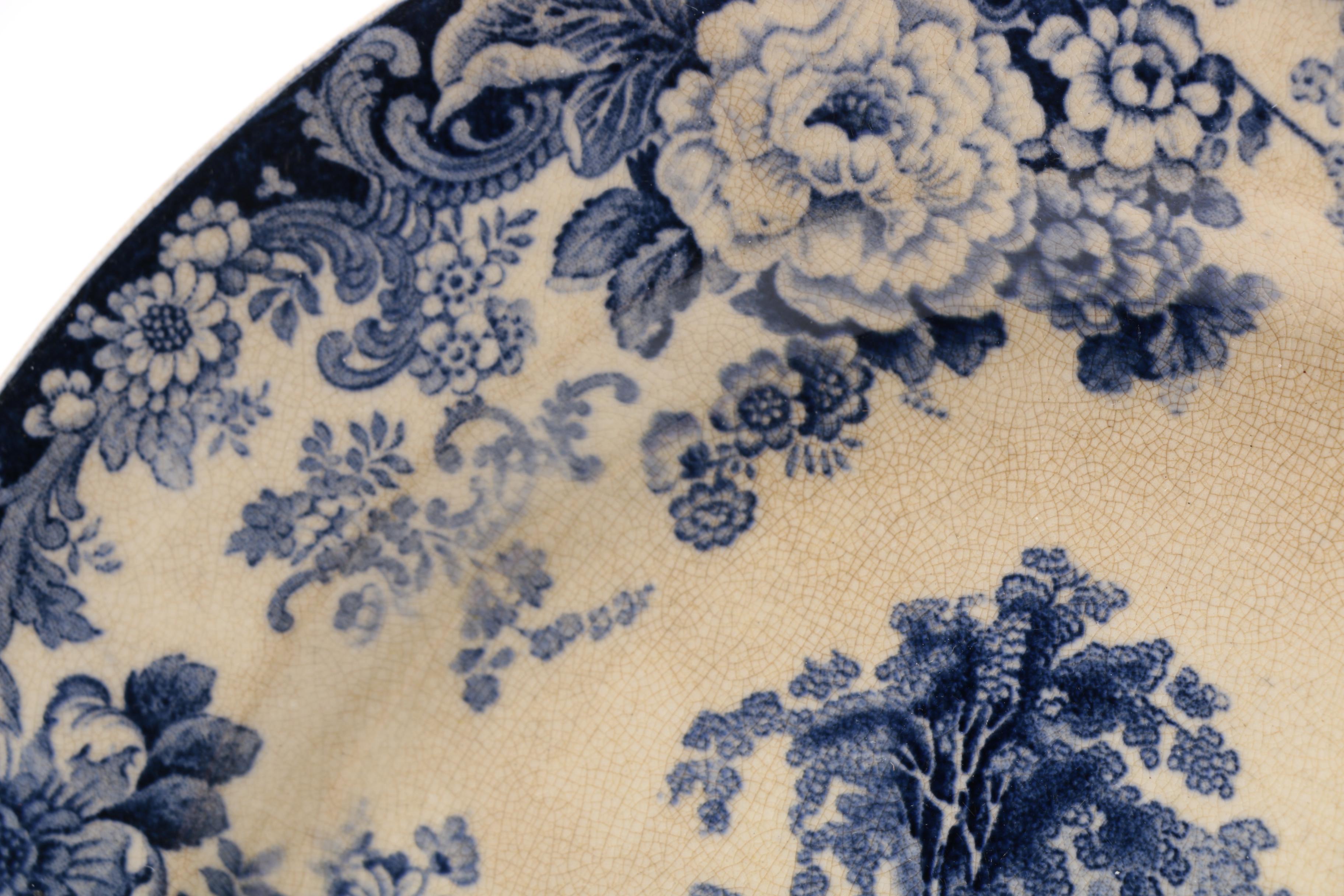 Allerton's "Kenilworth" Blue Transferware Plates