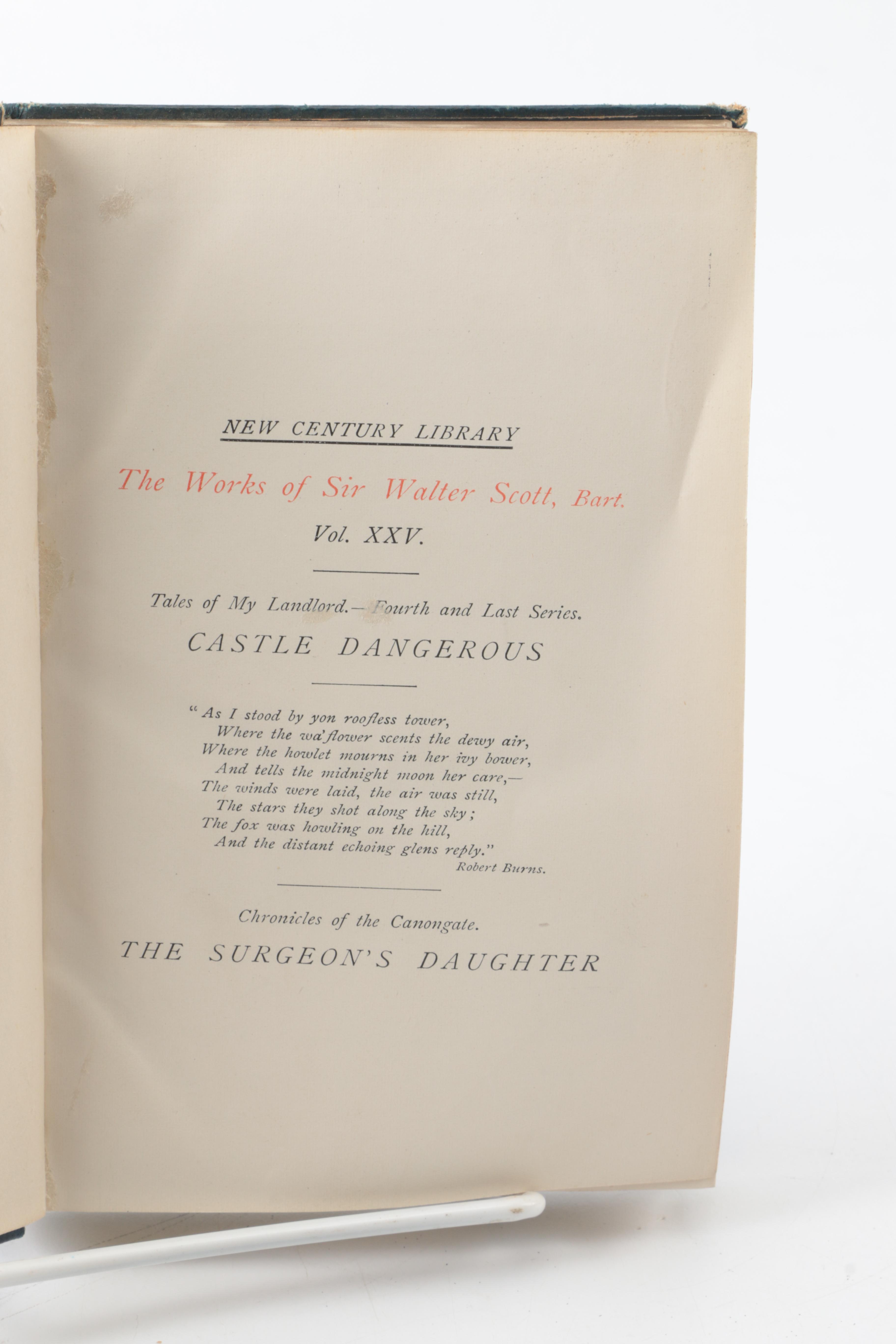 New Century Library Reprinted Editions of Works by Sir Walter Scott