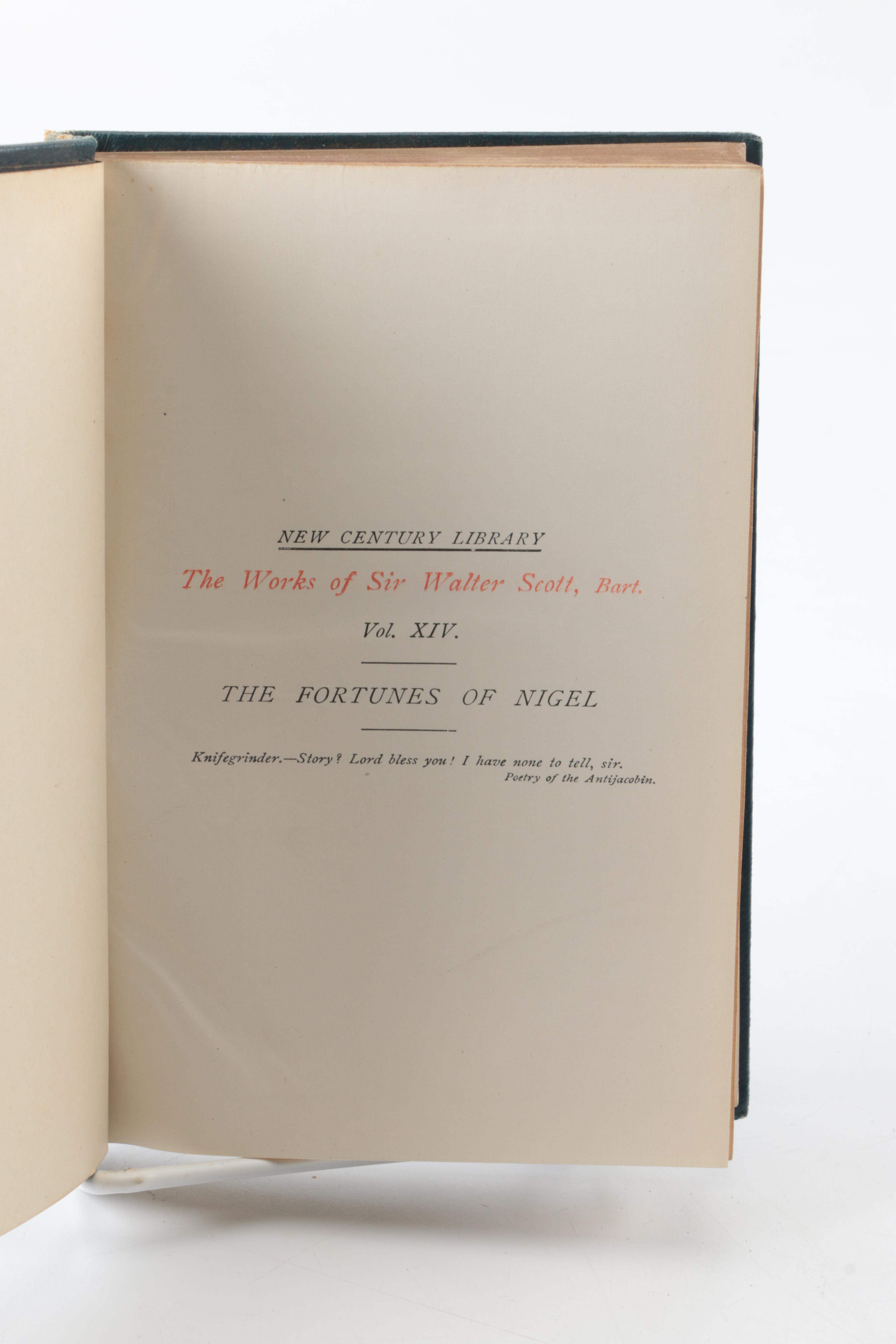 New Century Library Reprinted Editions of Works by Sir Walter Scott