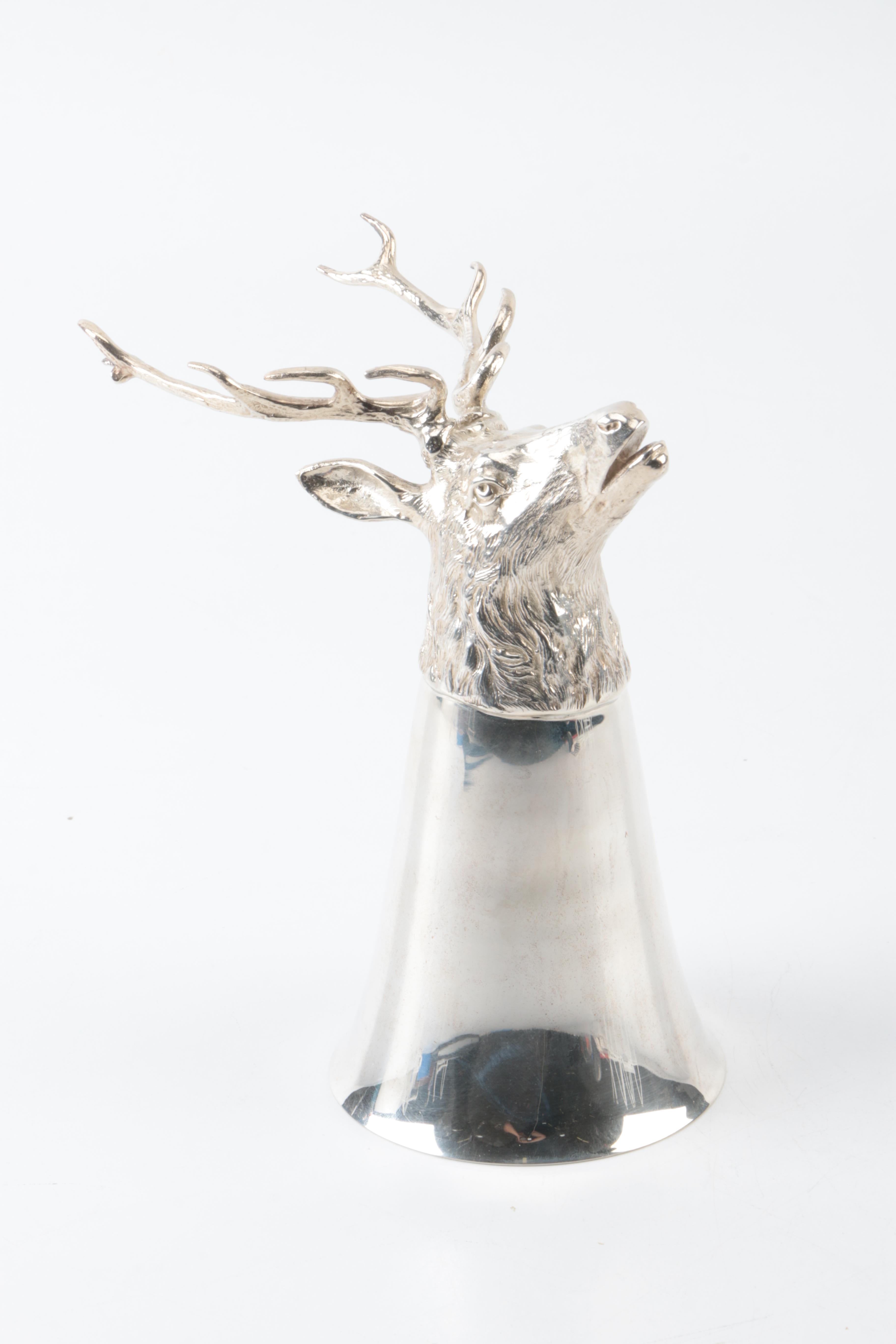 Tiffany & Co. Sterling Silver Stag Head Stirrup Cup