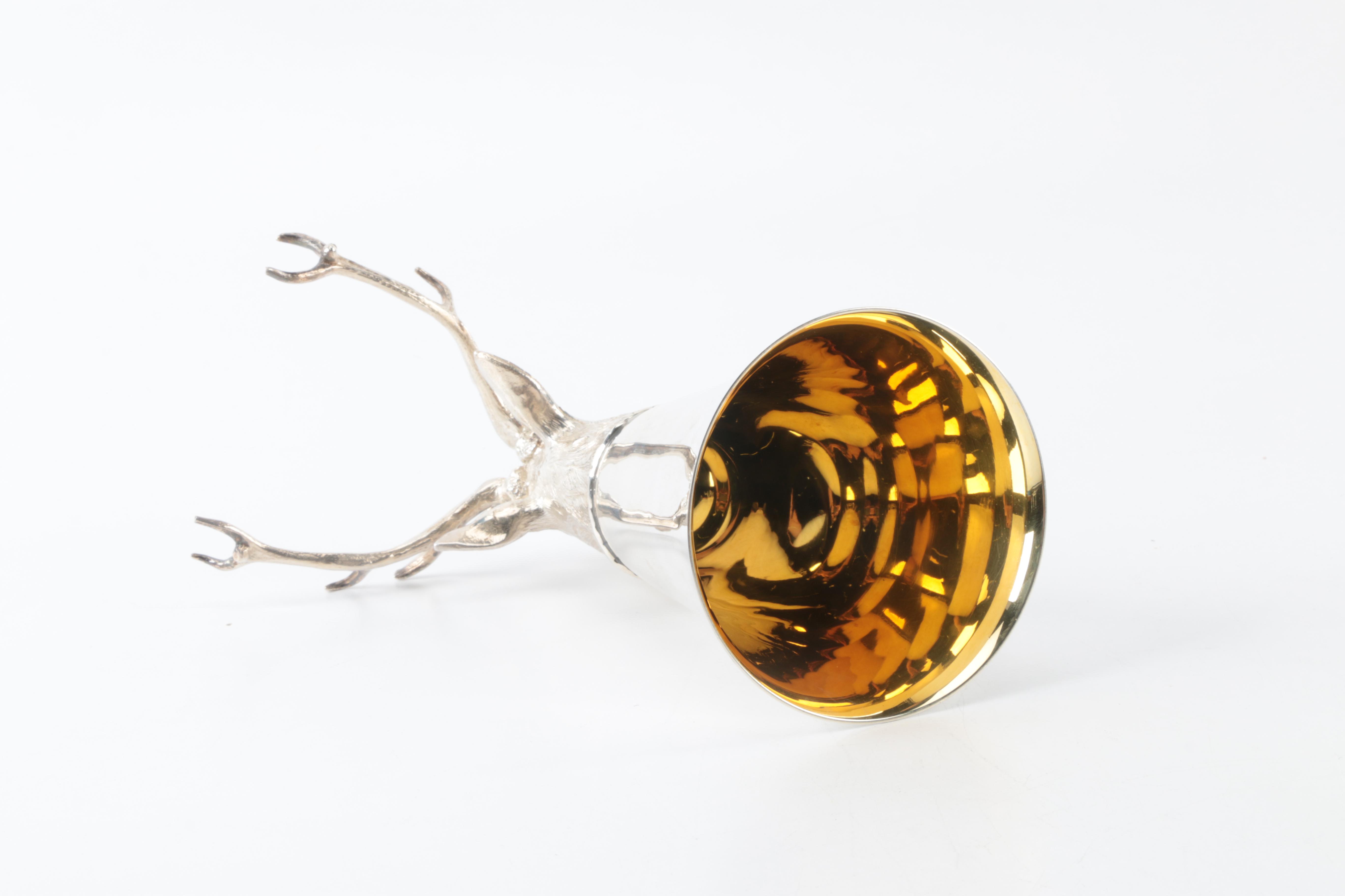 Tiffany & Co. Sterling Silver Stag Head Stirrup Cup