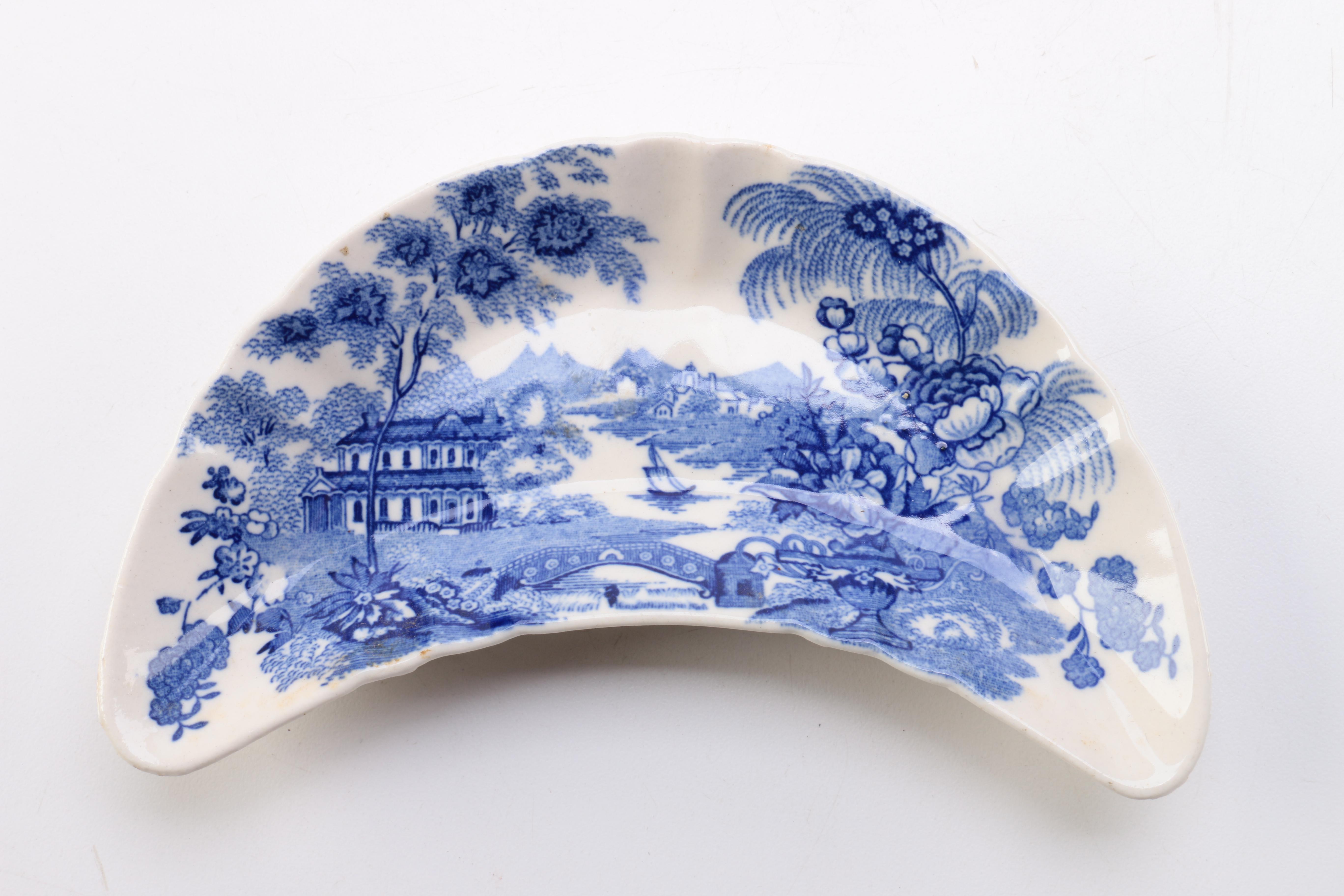 Blue Transferware Bone Dishes