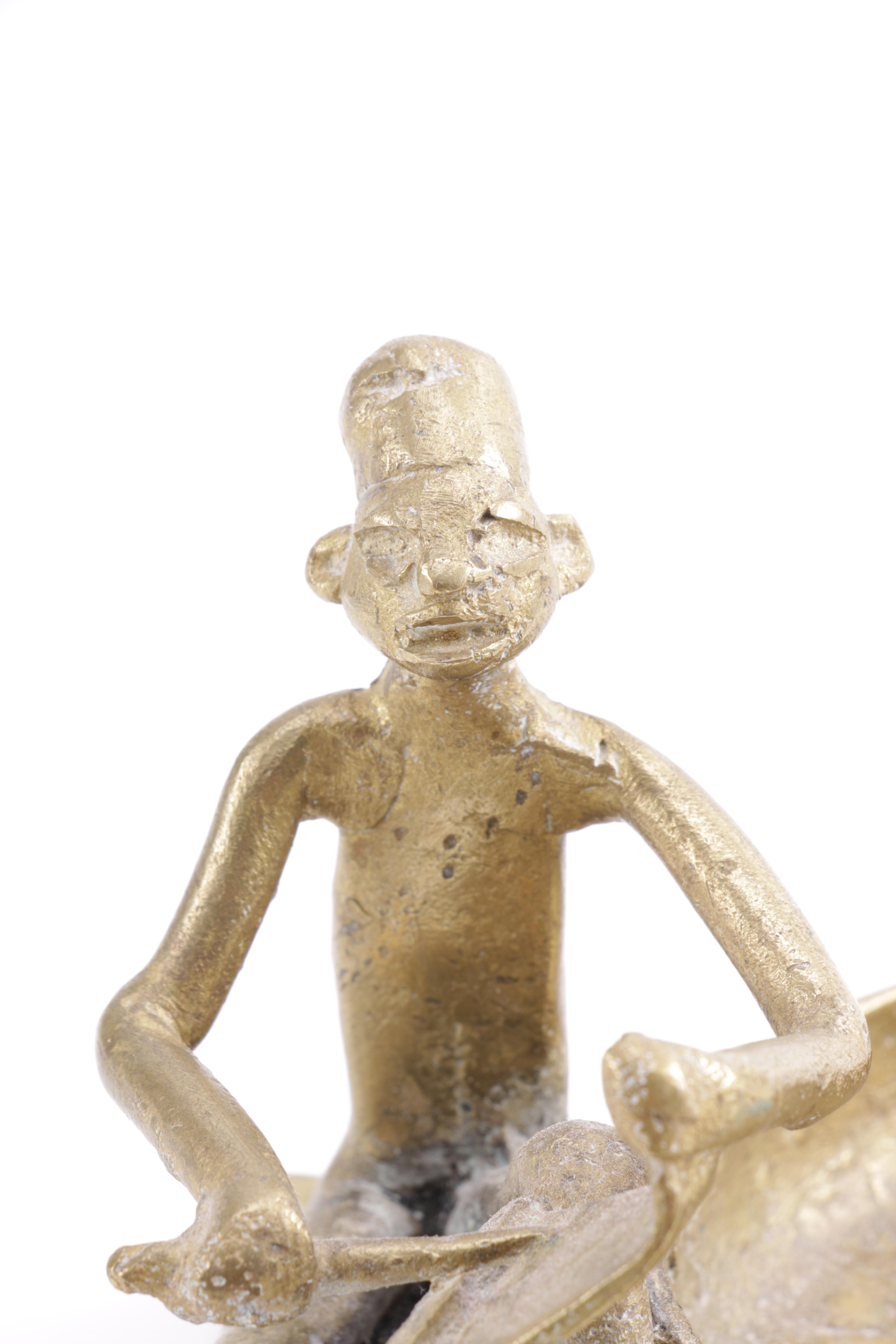 Mali Brass Sculptural Ash Receiver and Incense Holder