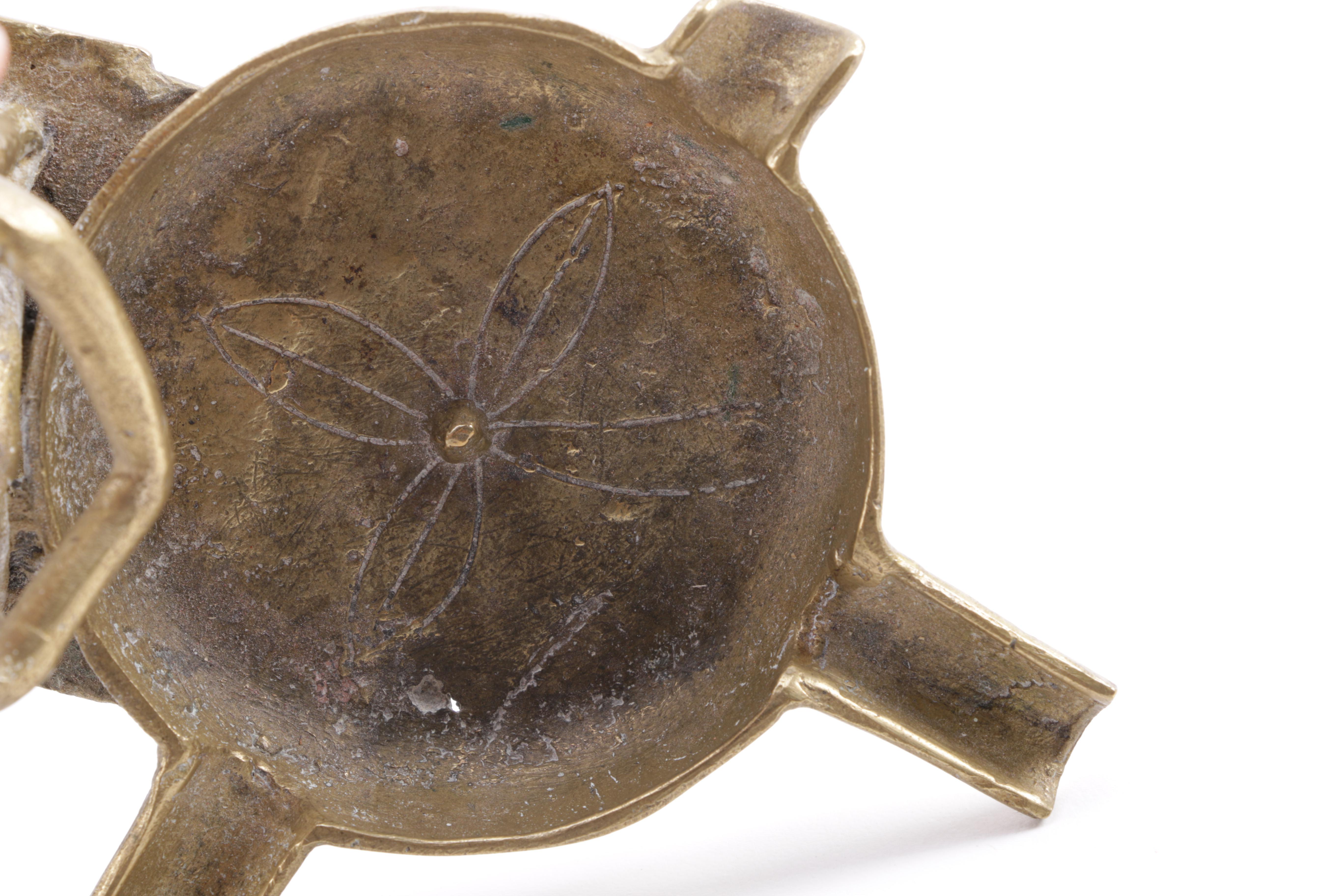 Mali Brass Sculptural Ash Receiver and Incense Holder