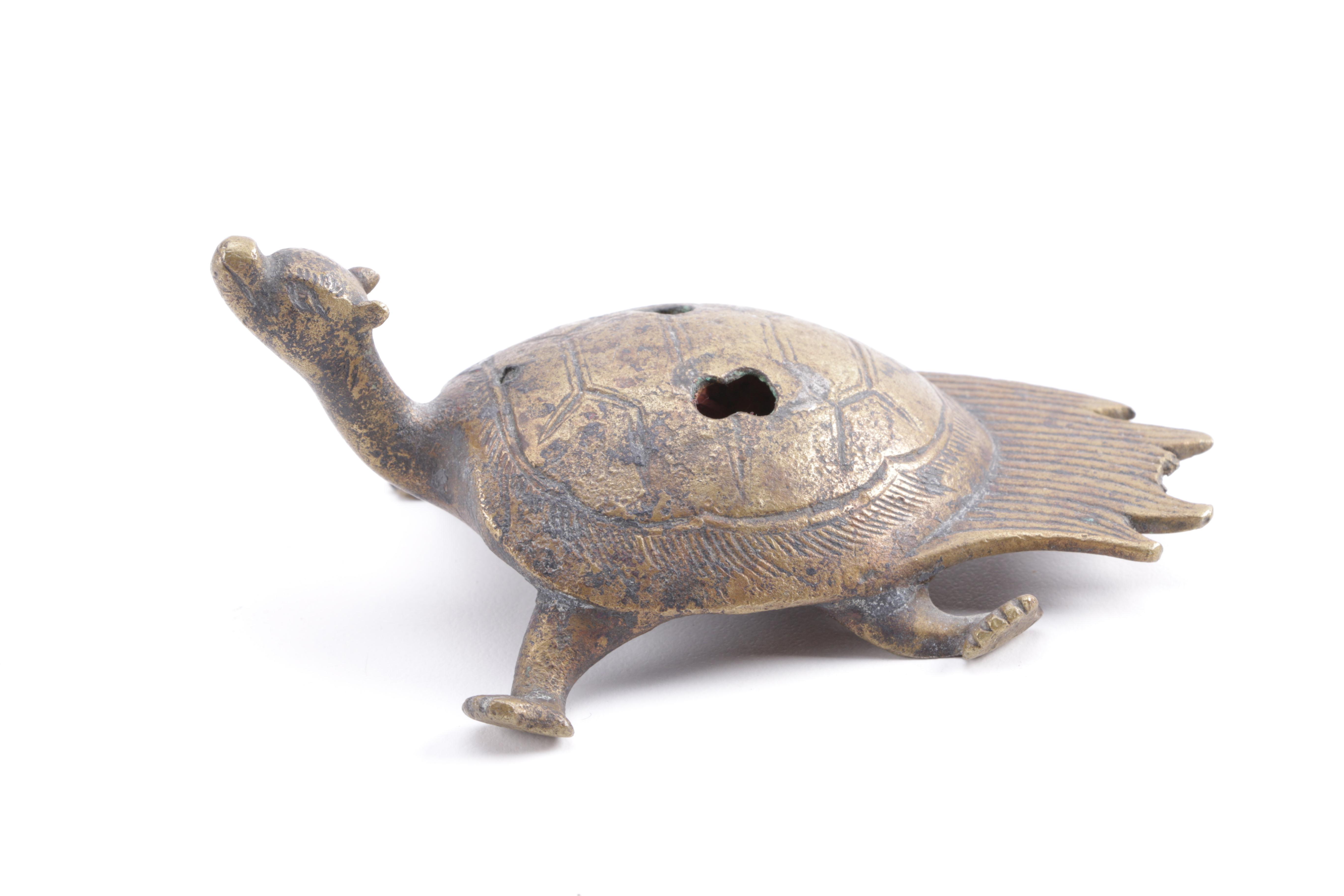 Mali Brass Sculptural Ash Receiver and Incense Holder