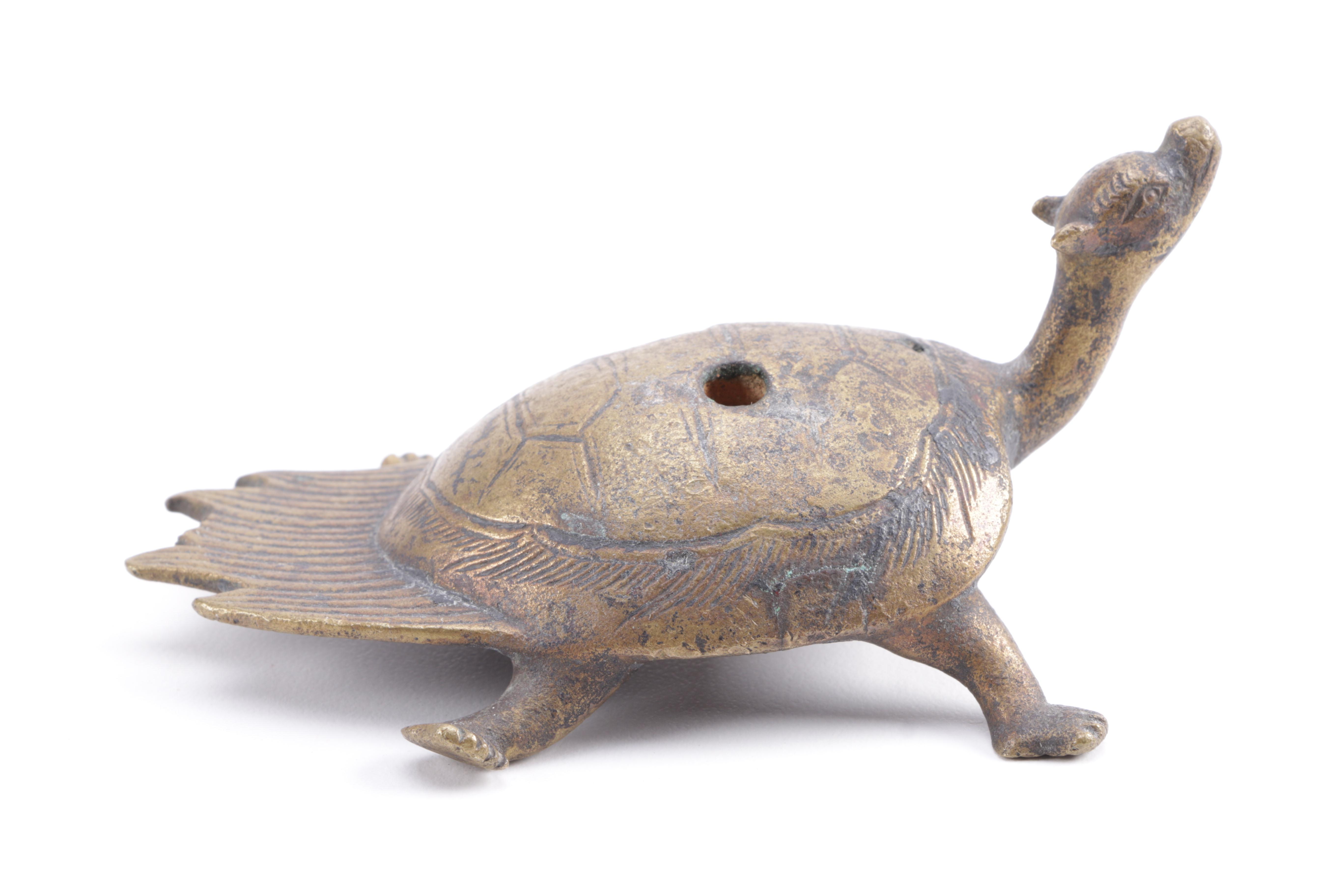 Mali Brass Sculptural Ash Receiver and Incense Holder