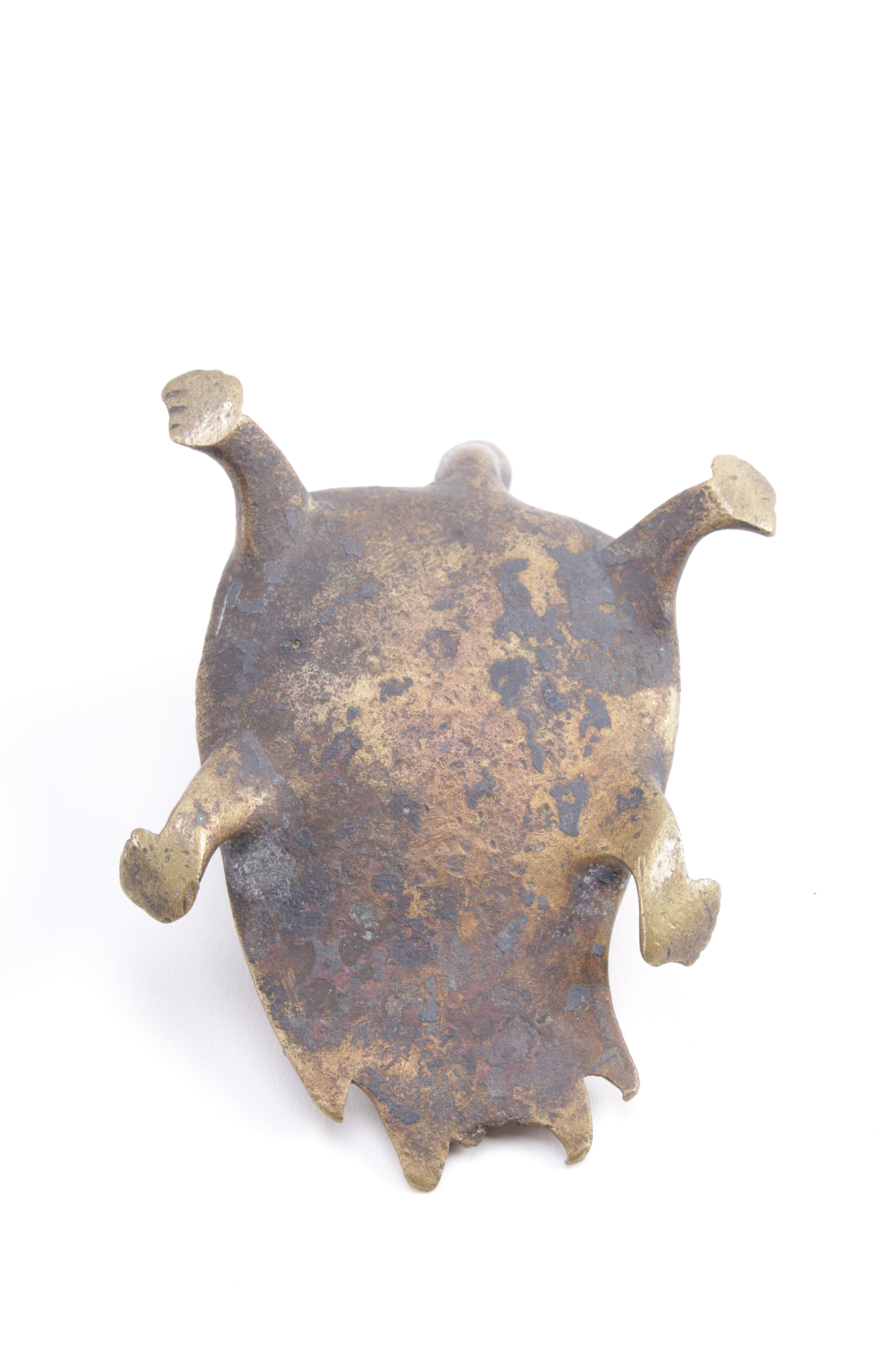 Mali Brass Sculptural Ash Receiver and Incense Holder