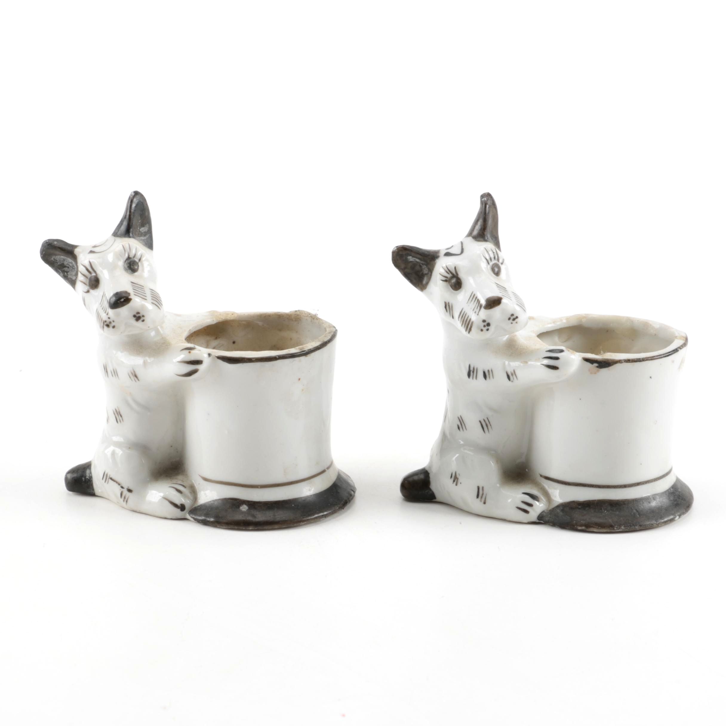 Pair of Scotty Dog Toothpick Holders From Japan