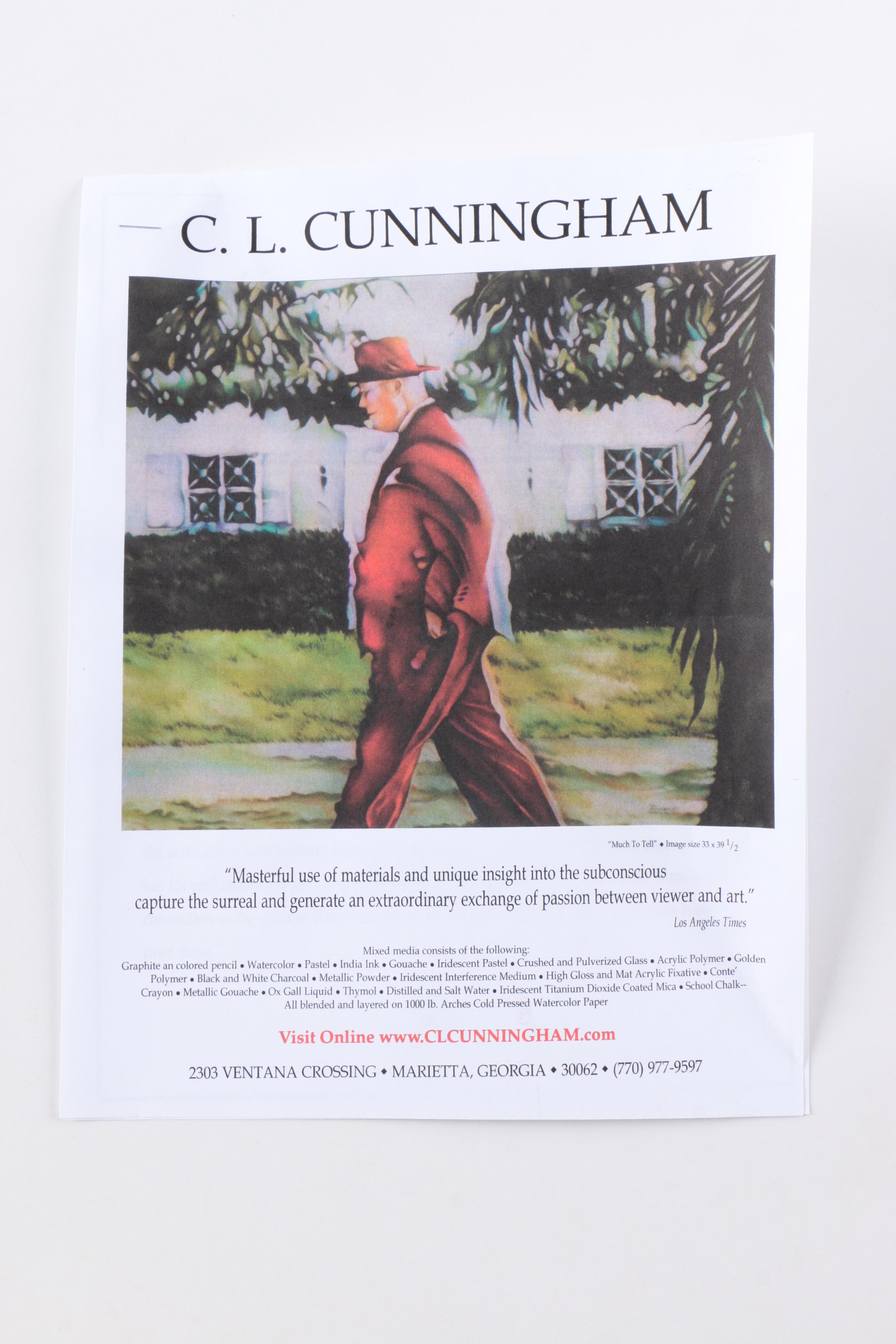 C.L. Cunningham Original Pastel Drawing on Paper "The Past"