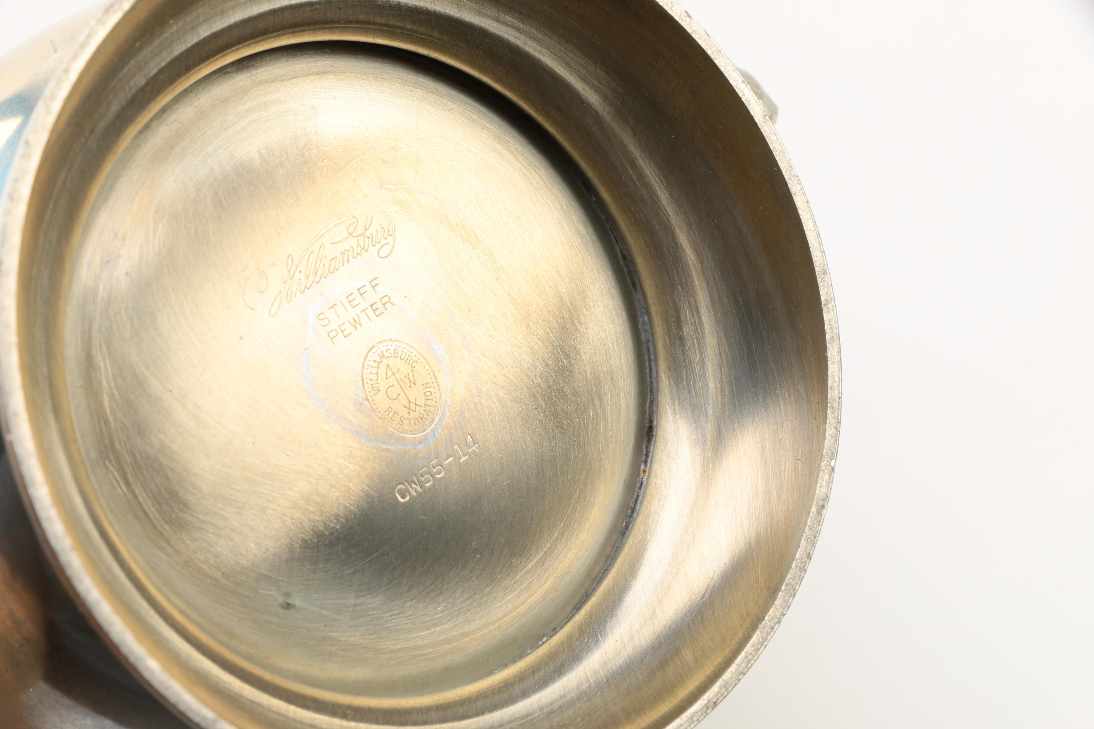 Stieff Williamsburg Restoration Pewter Tankard