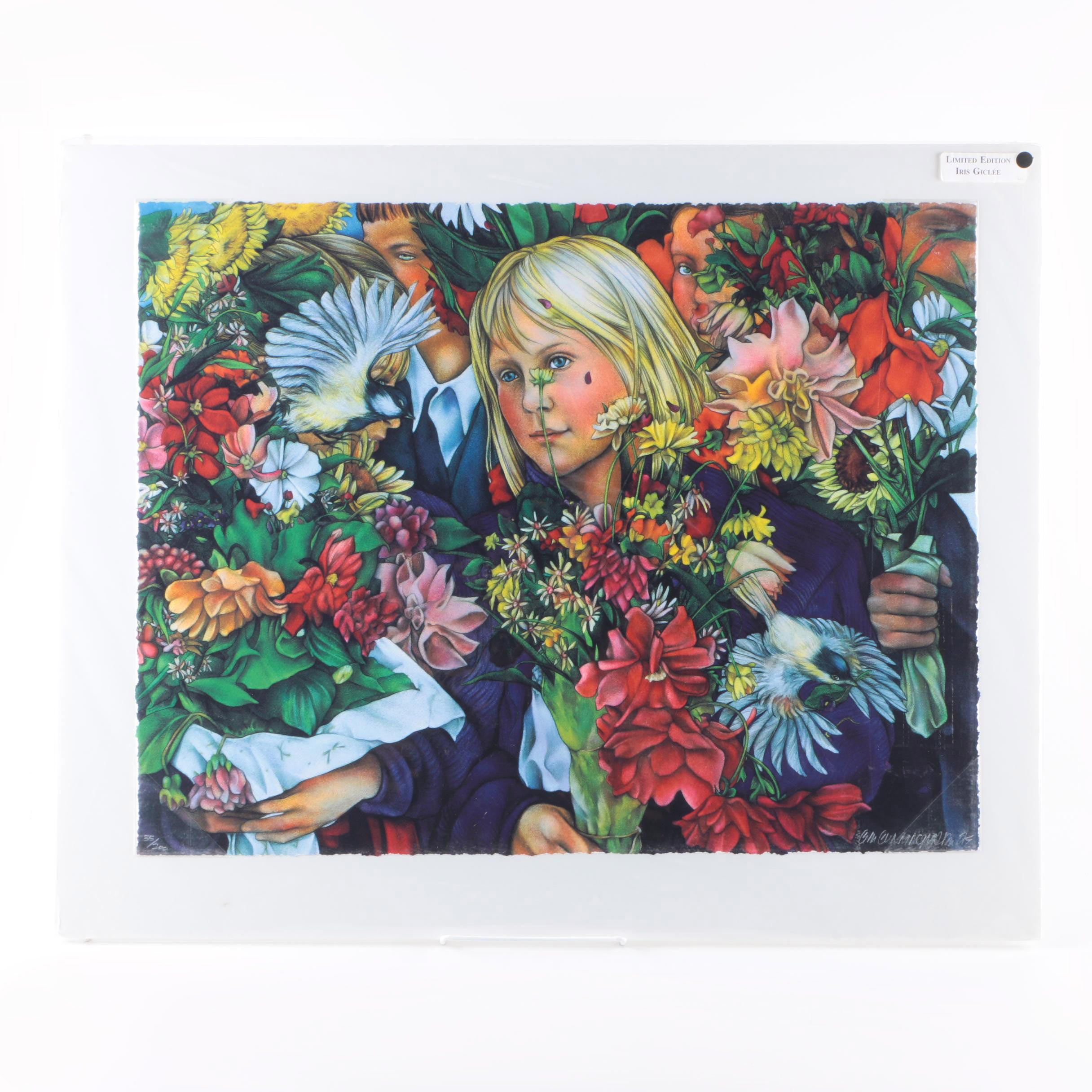 C.L. Cunningham Signed Limited Edition Giclee on Somerset "First Violets"