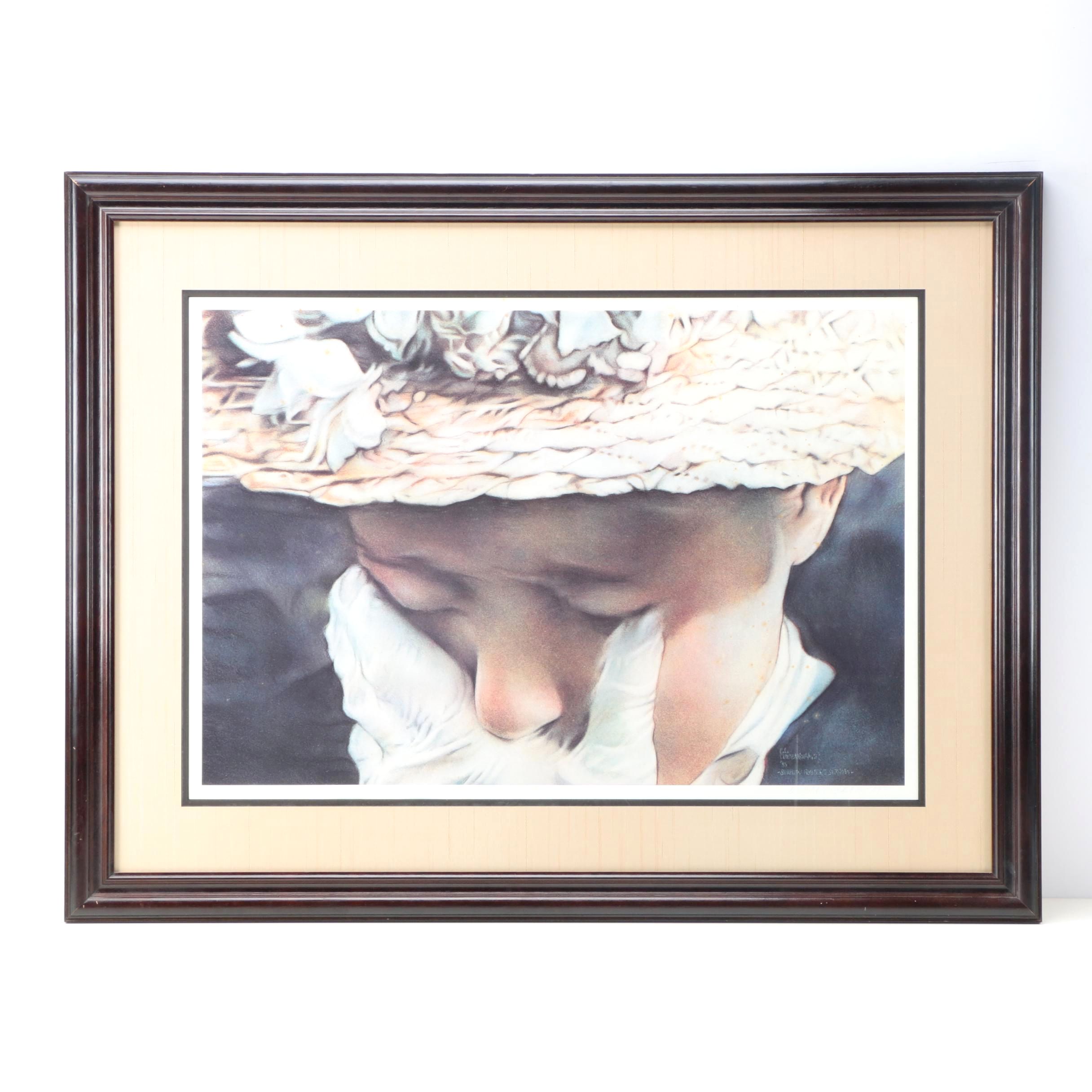 C. L. Cunningham Retired Offset Lithograph on Paper "Sorrow Robbing Sorrow"