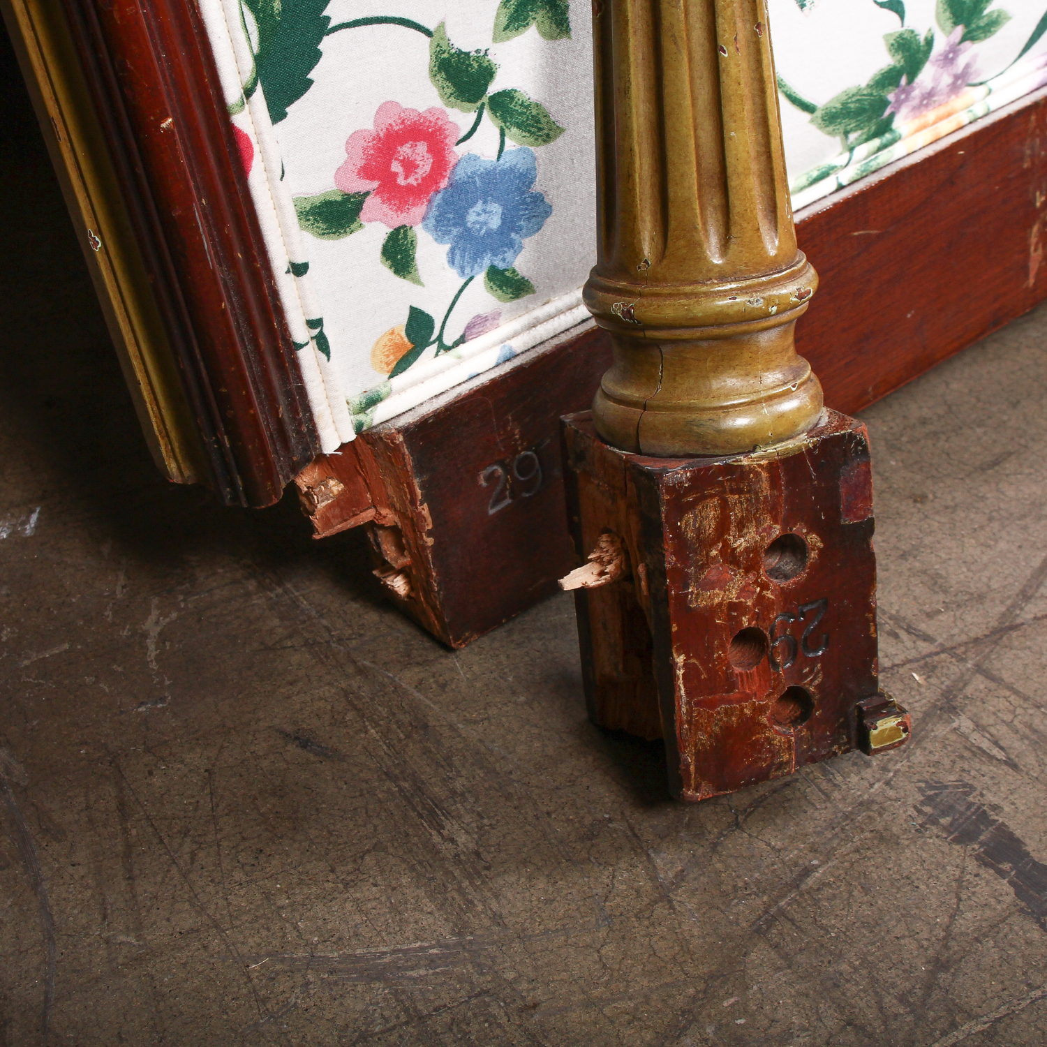 Vintage Chesterfield Furniture Co. Floral Full Size Headboard