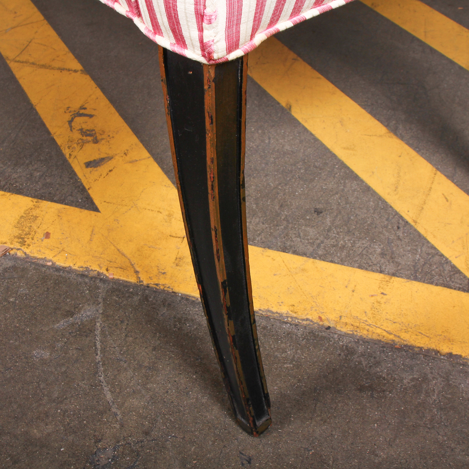 Vintage Pink and White Striped Settee Bench