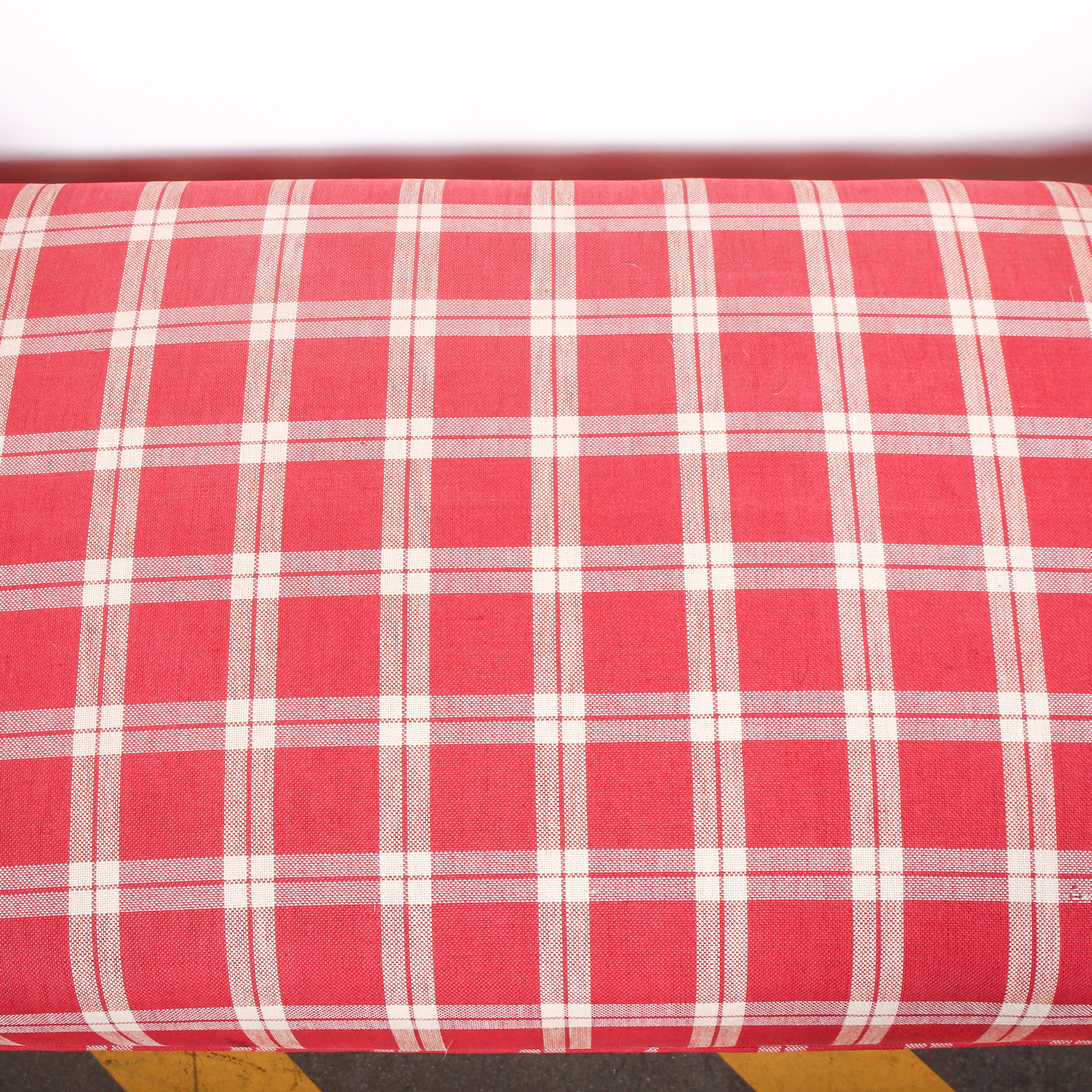 Vintage Red and White Plaid Settee Bench