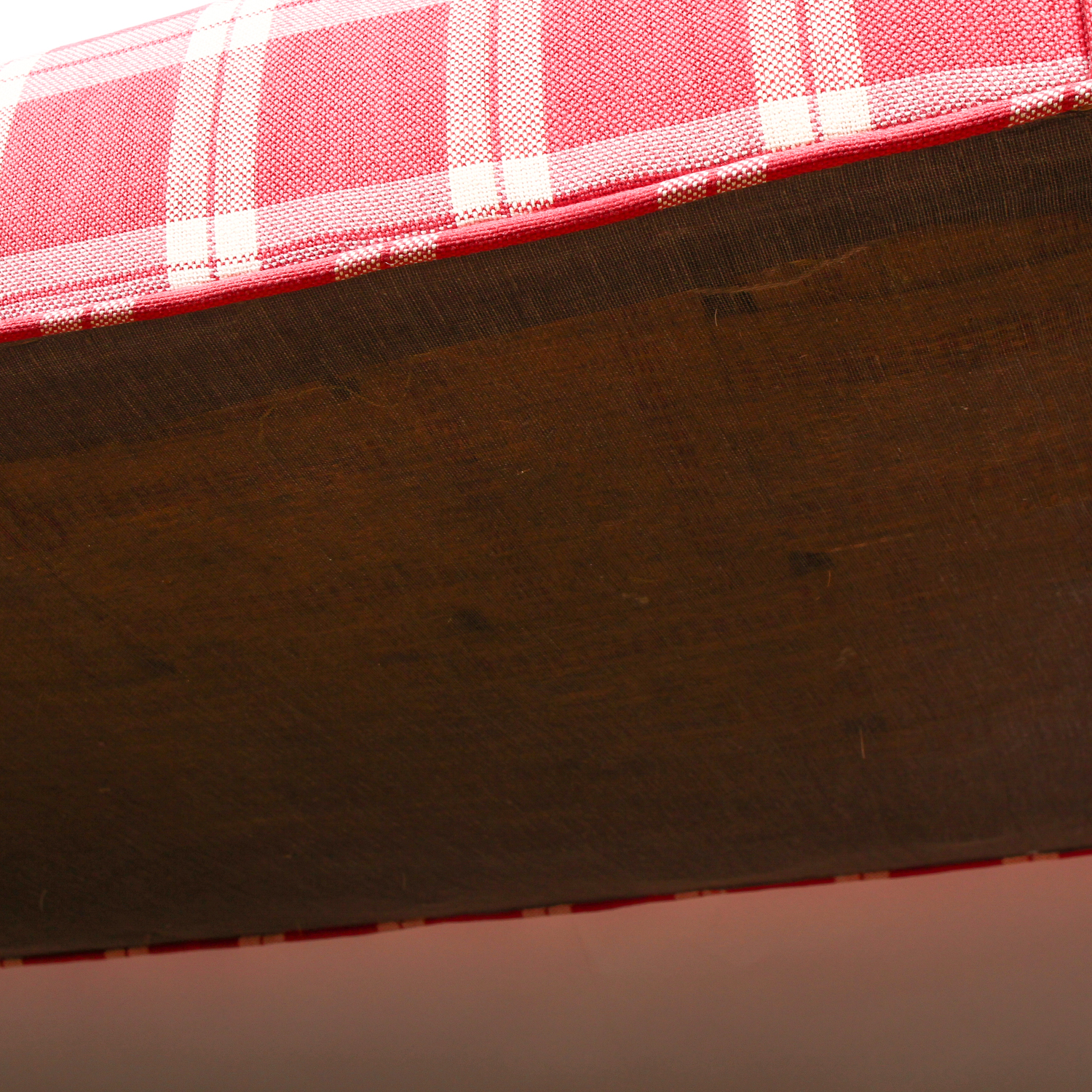 Vintage Red and White Plaid Settee Bench
