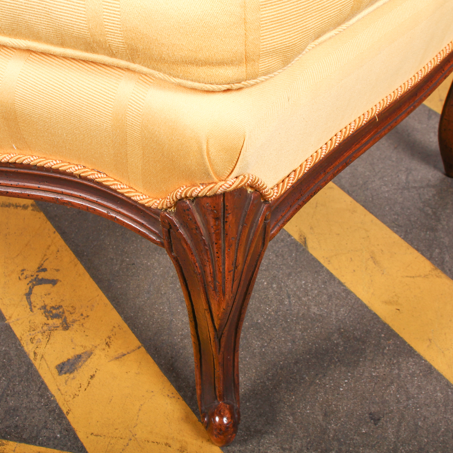 Louis XV Style Fruitwood Upholstered Footstool