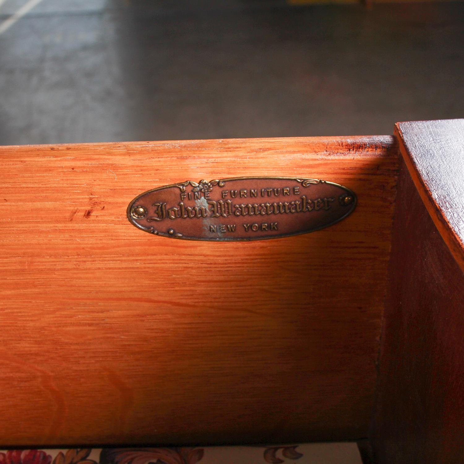 Vintage Queen Anne Style Mahogany Side Table by John Wanamaker