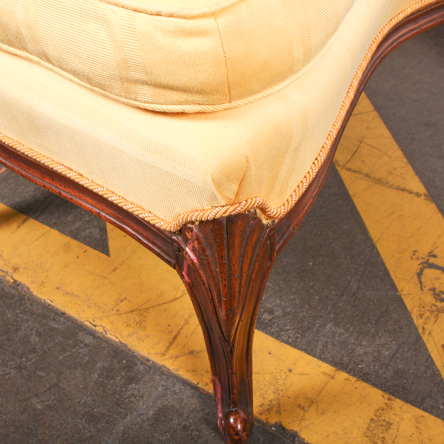 Louis XV Style Fruitwood Upholstered Footstool