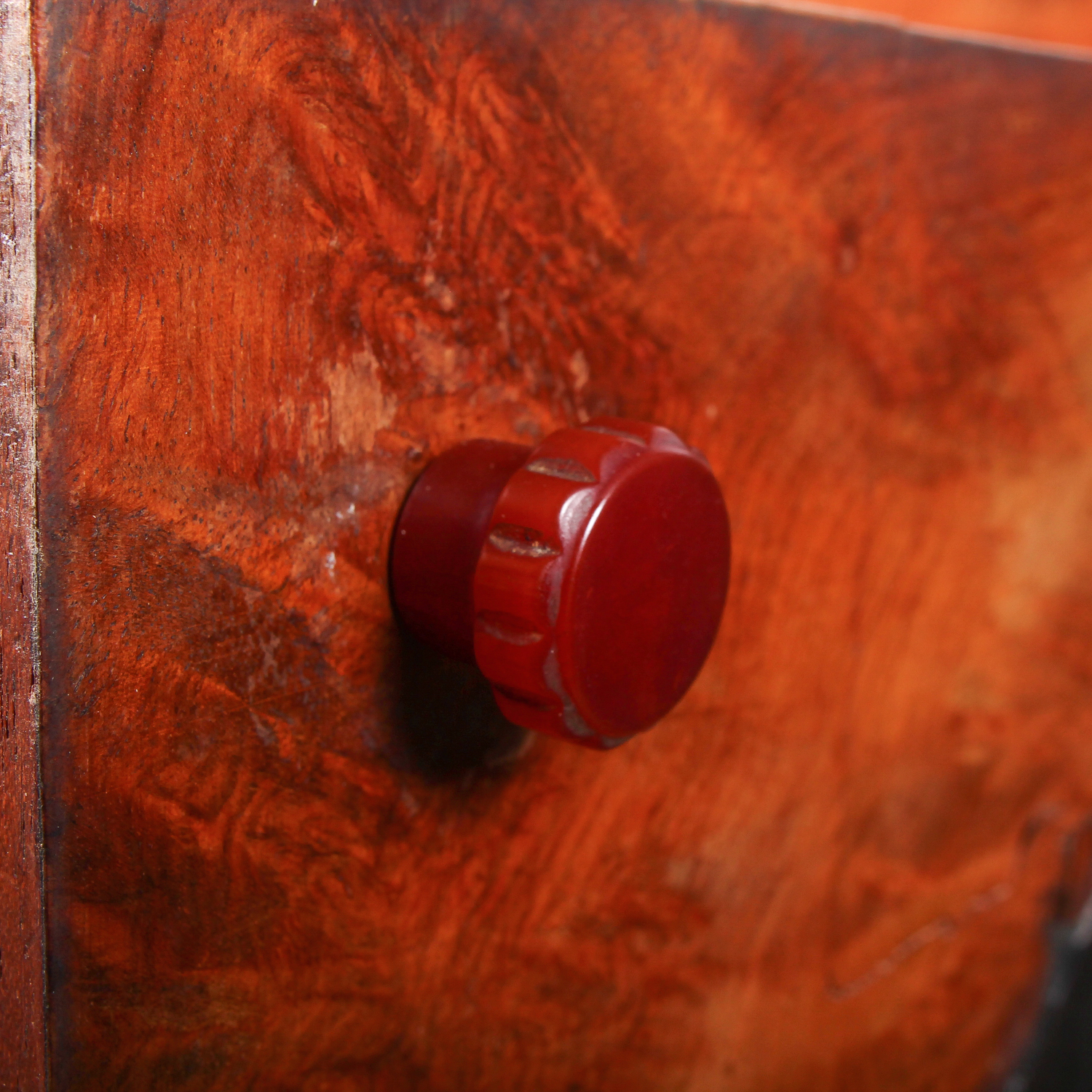 Antique Marble Top Credenza with Mirrored Front