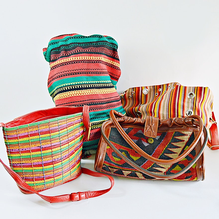 Group of Four Woven Bags Including Sharif
