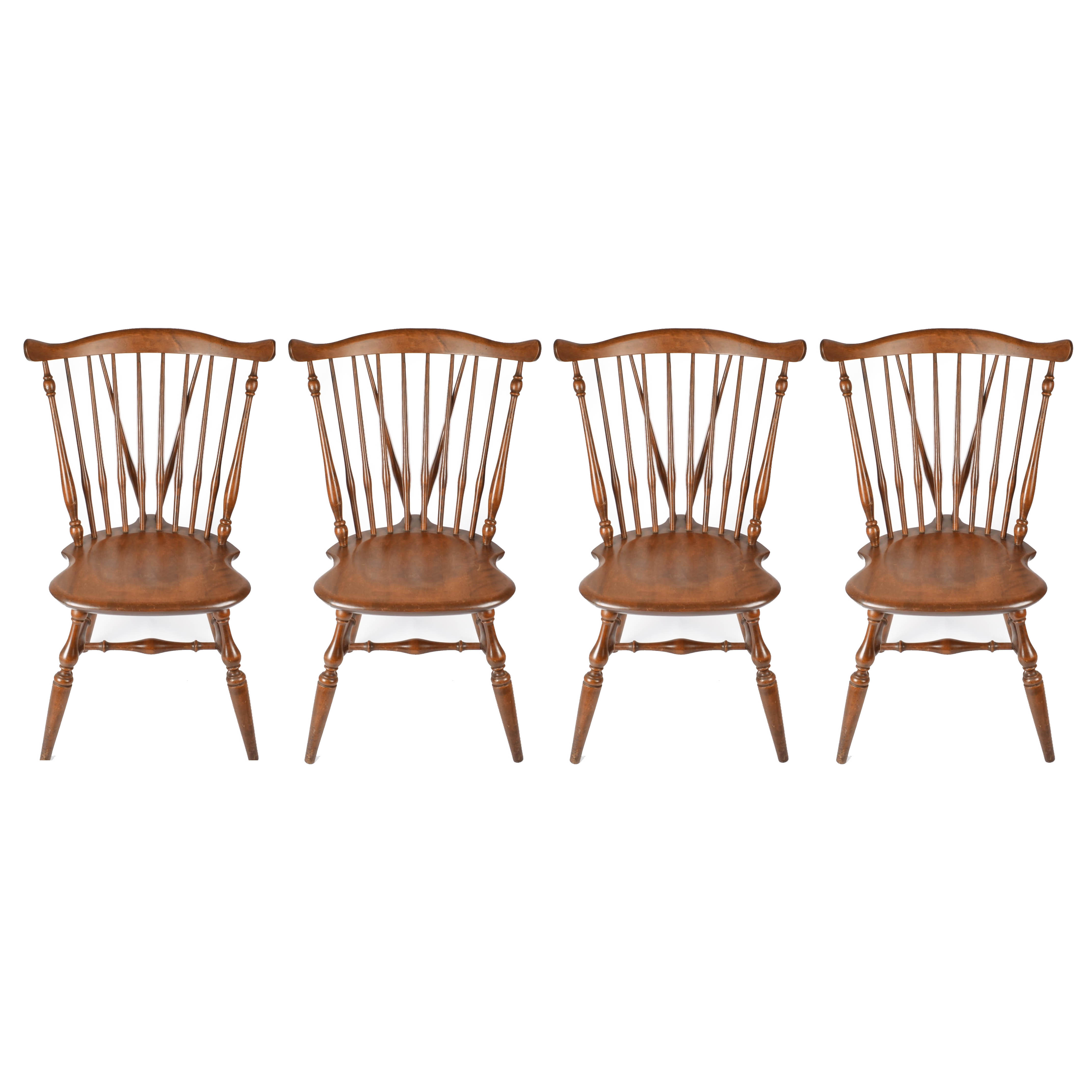 Set of Windsor-Style Brace-Back Chairs