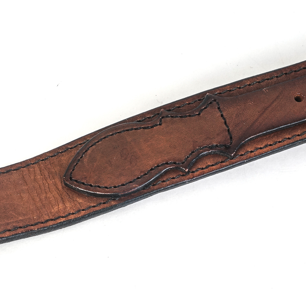 Hollands of San Angelo 14K Yellow Gold and Sterling Silver Leather Ranger Belt