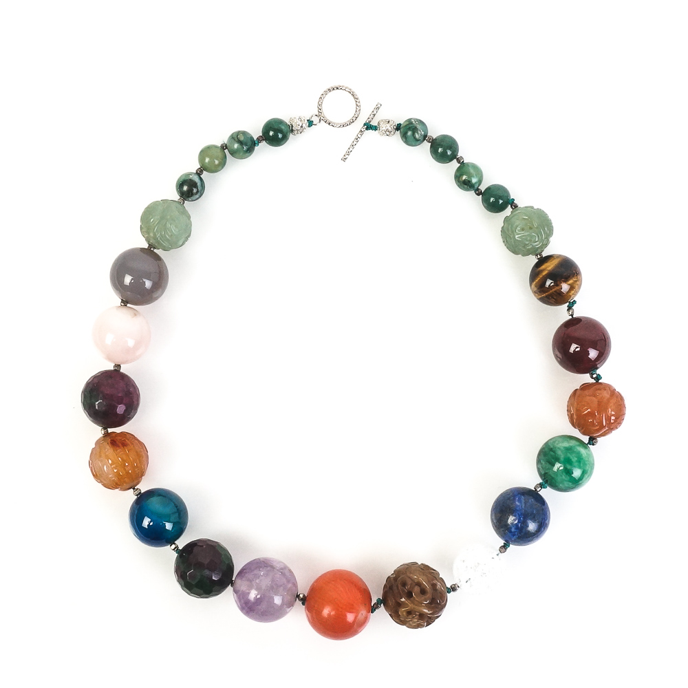 Multi-Stone Beaded Necklace