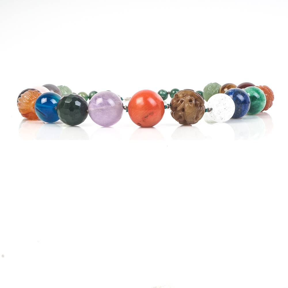 Multi-Stone Beaded Necklace