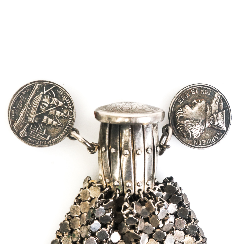 Vintage French Metal Mesh Gate Top Beggars Bag