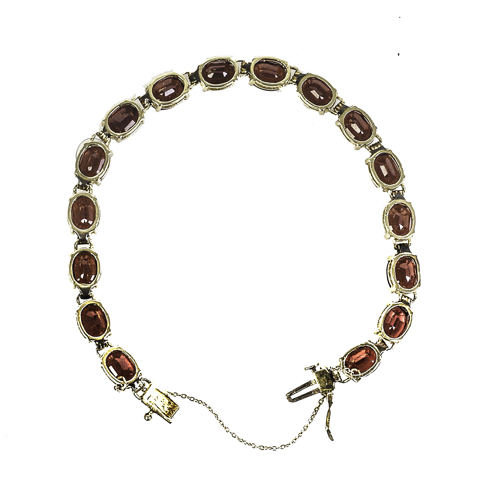 14K Yellow Gold and 16.00 CTW Garnet Tennis Bracelet