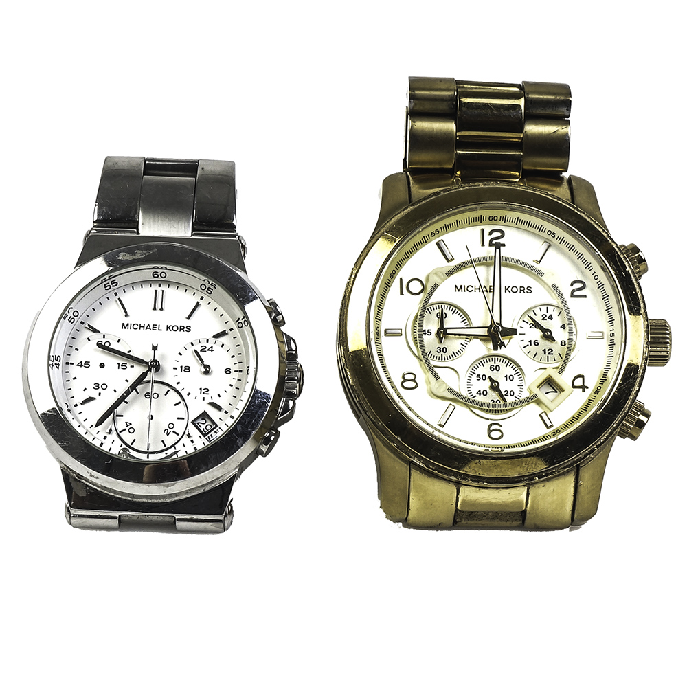 Pair of Michael Kors Stainless Steel Chronograph Watches