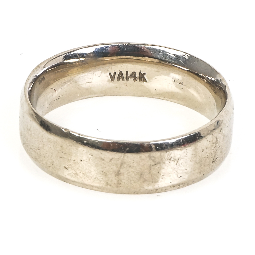 14K White Gold Flat Comfort Fit Wedding Band