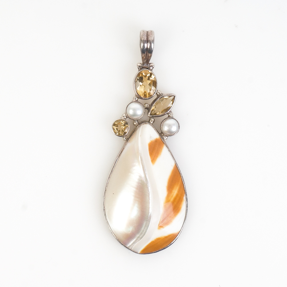 Collection of Sterling Silver and Multi-Stone Drop Pendants