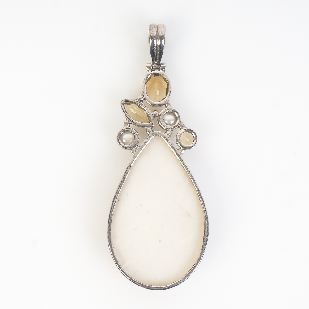 Collection of Sterling Silver and Multi-Stone Drop Pendants
